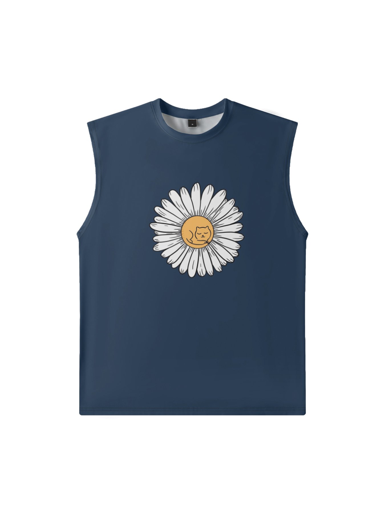 Hardaddy X Artist Coffee Man Mens Crewneck Tank Tops Daisy Cat Beach Sleeveless Shirt