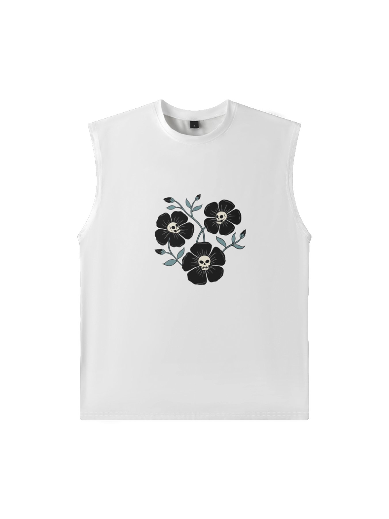 Hardaddy X Artist Coffee Man Mens Crewneck Tank Tops Skull Floral Beach Sleeveless Shirt