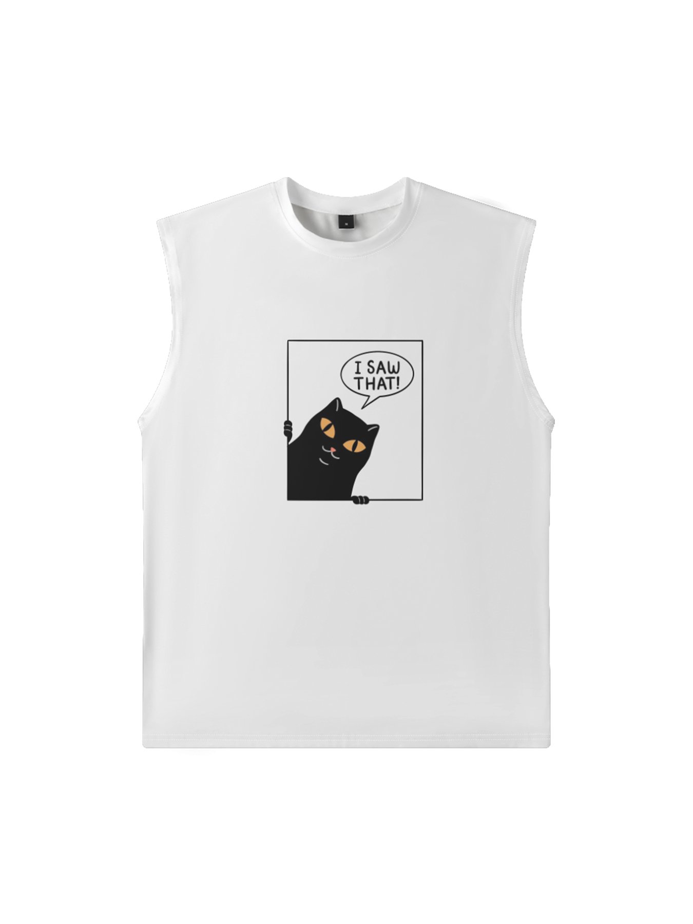 Hardaddy X Artist Coffee Man Mens Crewneck Tank Tops Black Cat Beach Sleeveless Shirt