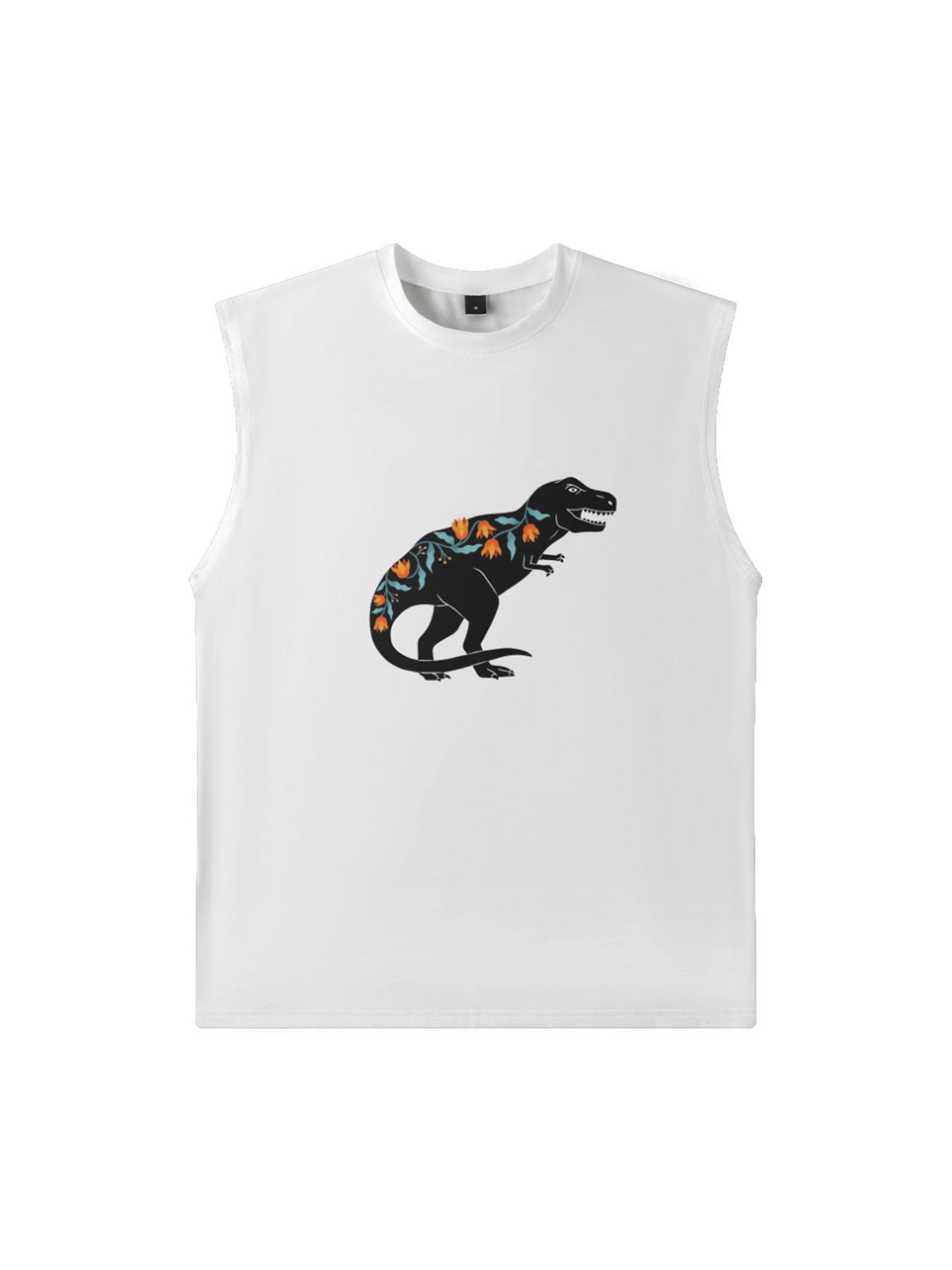 Hardaddy X Artist Coffee Man Mens Crewneck Tank Tops Dinosaur Beach Sleeveless Shirt