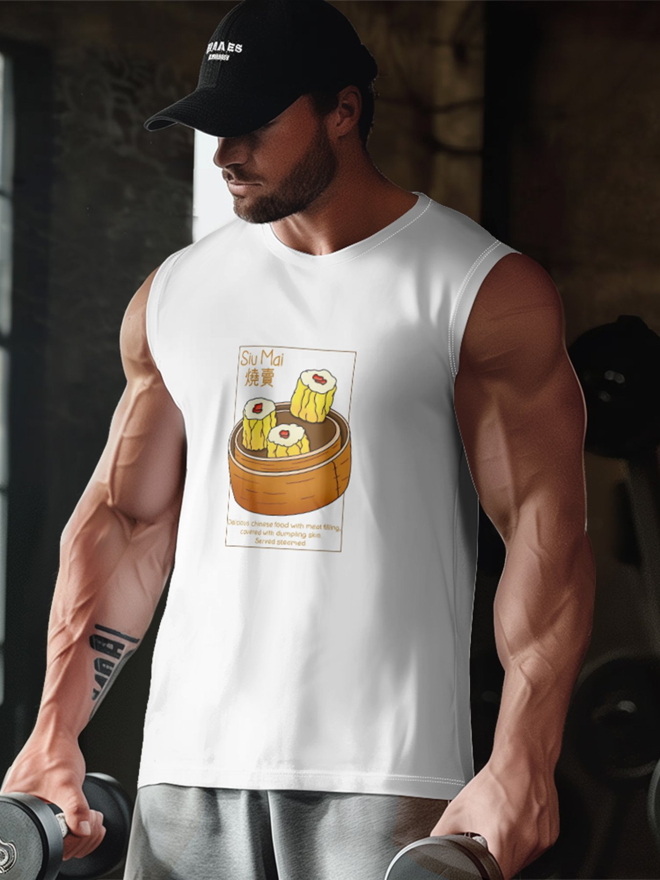 Hardaddy X Artist Kimprut Imut Mens Crewneck Tank Tops Siu Mai Beach Sleeveless Shirt
