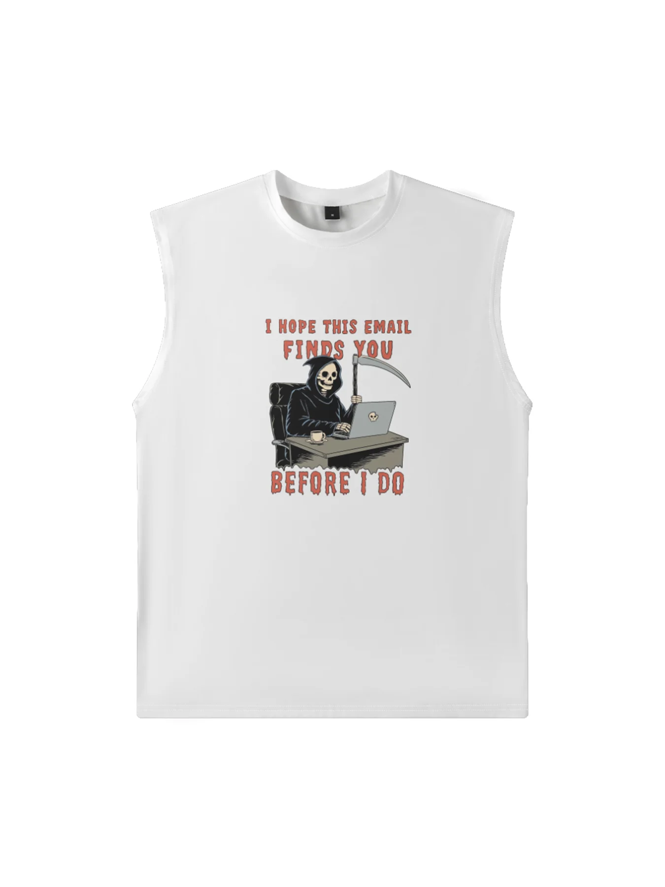 Hardaddy X Artist Coffee Man Mens Crewneck Tank Tops Skull Beach Sleeveless Shirt
