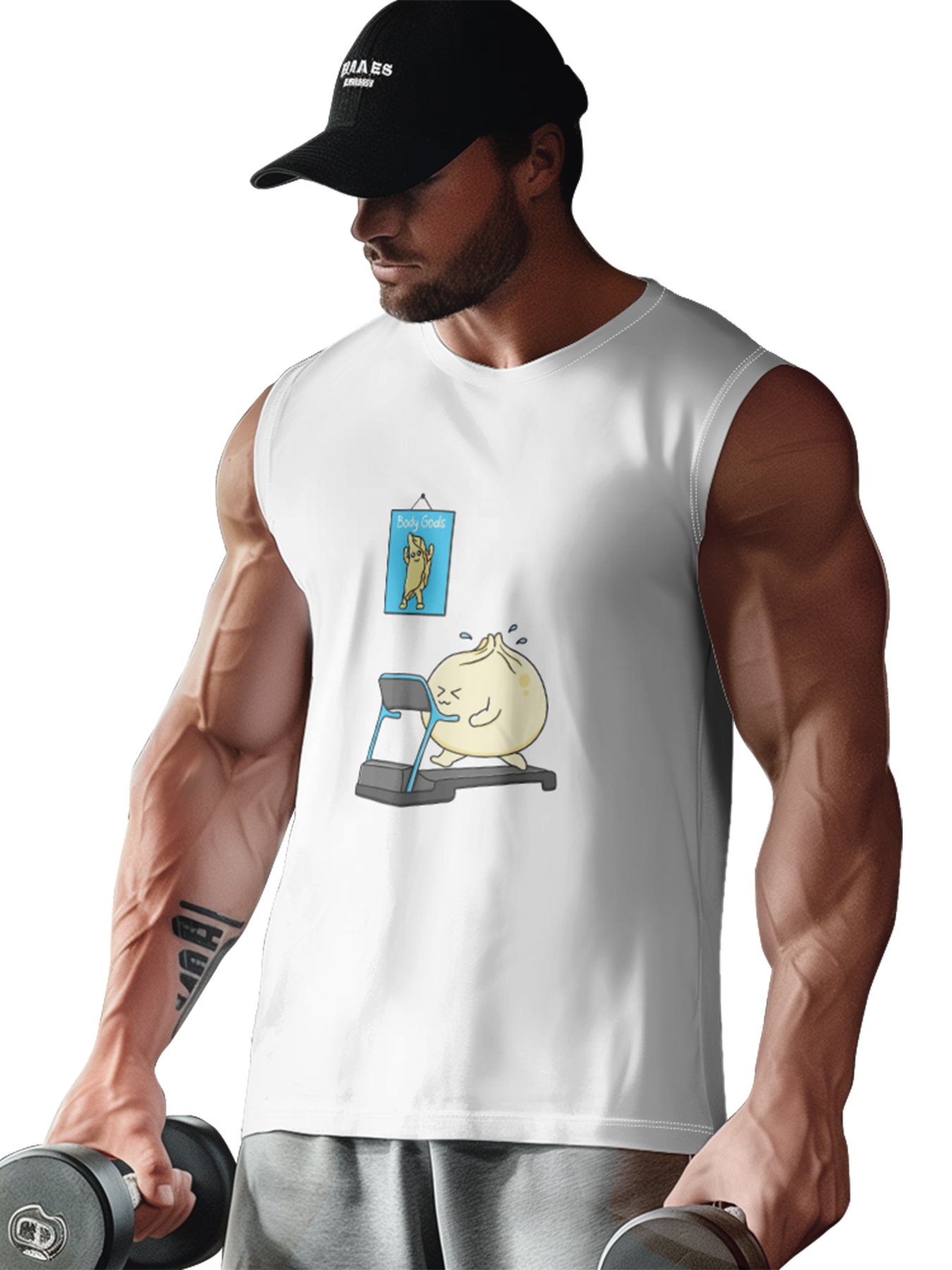 Hardaddy X Artist Kimprut Imut Mens Crewneck Tank Tops Xiao Long Bao Beach Sleeveless Shirt