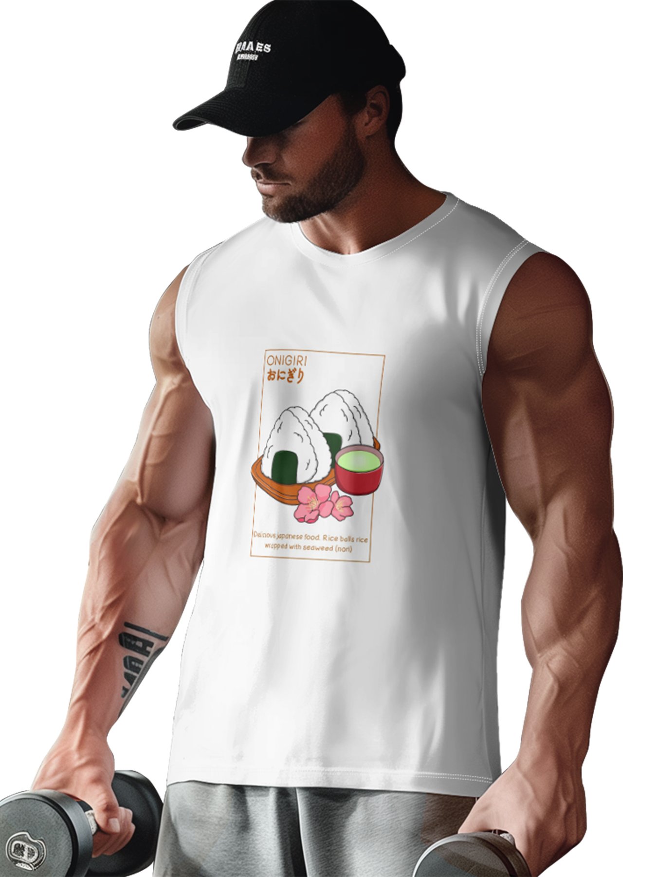 Hardaddy X Artist Coffee Man Mens Crewneck Tank Tops Sushi Sleeveless T-Shirt