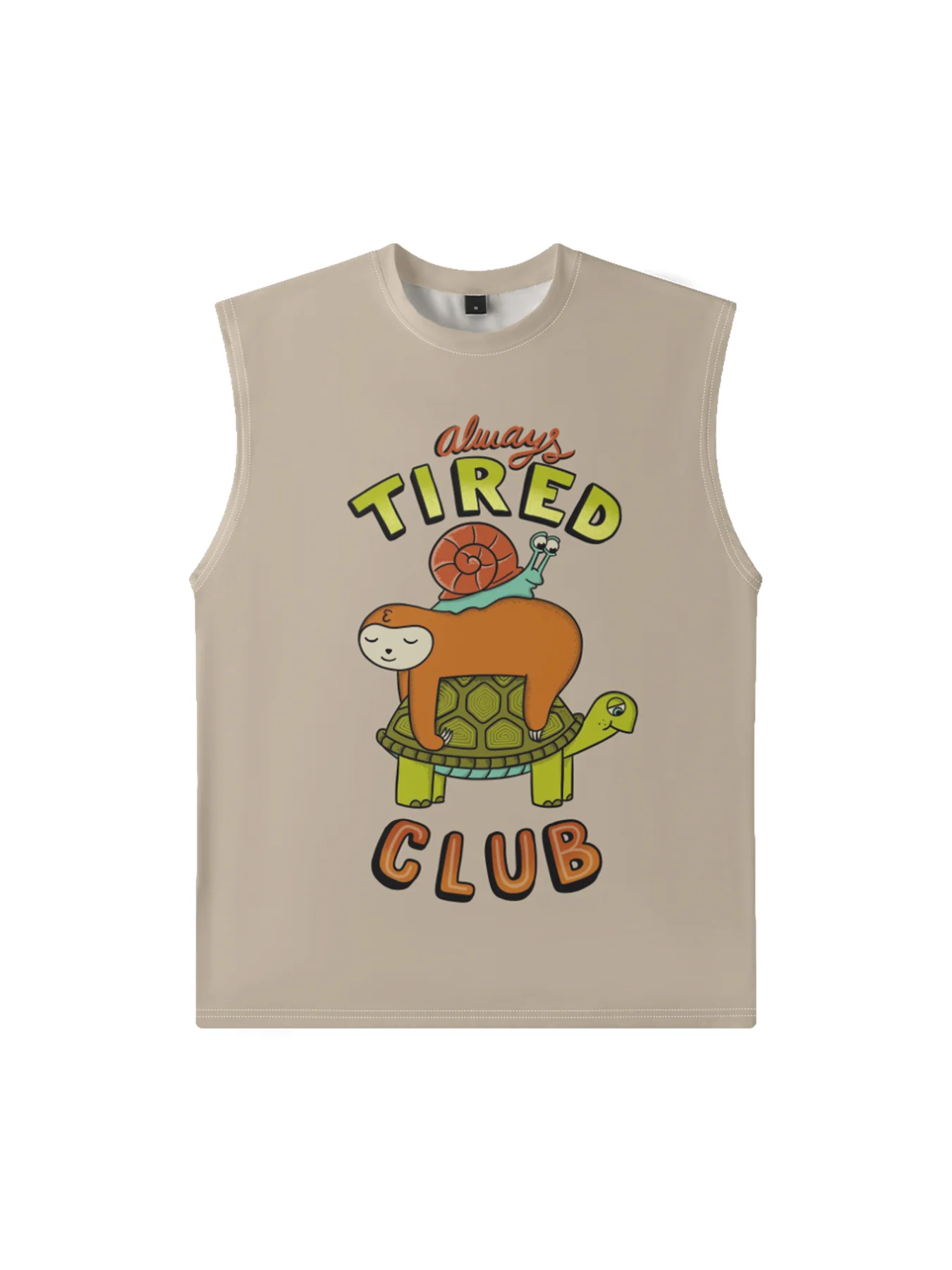 Hardaddy X Artist Coffee Man Mens Crewneck Tank Tops Turtle Snail Sloth Beach Sleeveless Shirt