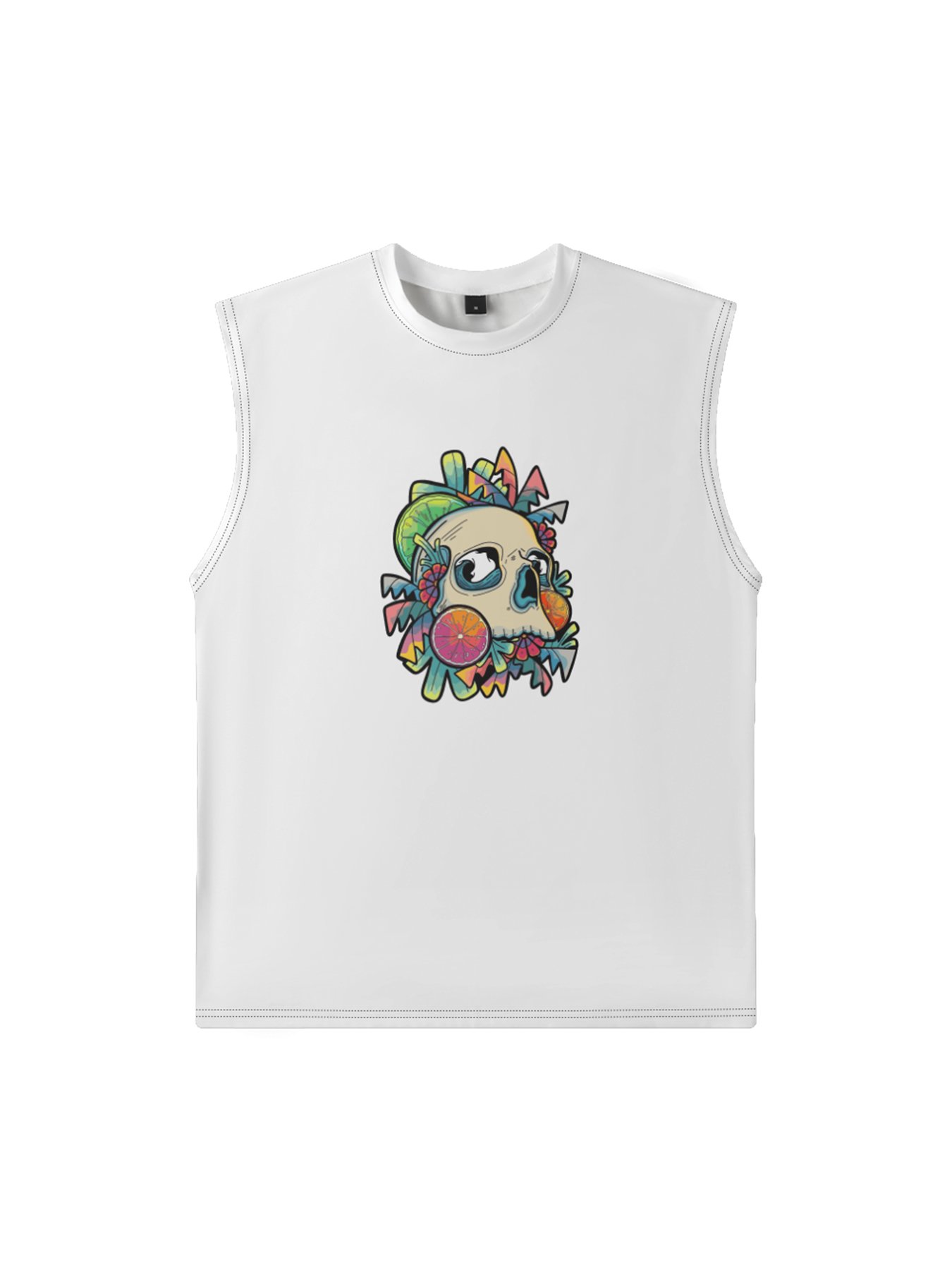 Hardaddy X Artist Stephen Wade Mens Crewneck Tank Tops Skull Beach Sleeveless Shirt