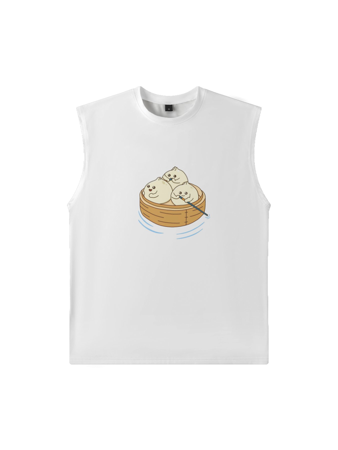 Hardaddy X Artist Kimprut Imut Mens Crewneck Tank Tops Xiao Long Bao Beach Sleeveless Shirt
