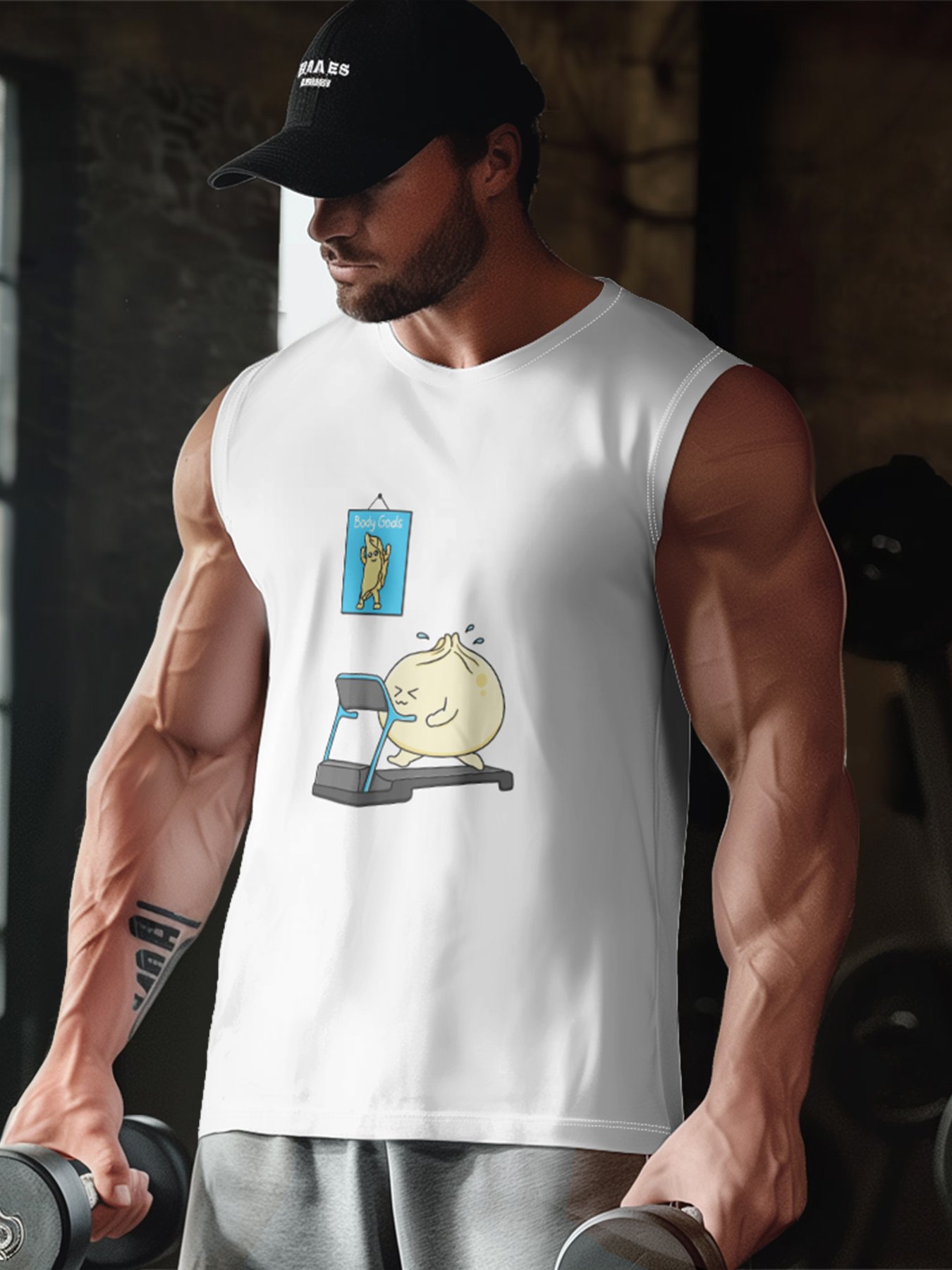 Hardaddy X Artist Kimprut Imut Mens Crewneck Tank Tops Xiao Long Bao Beach Sleeveless Shirt
