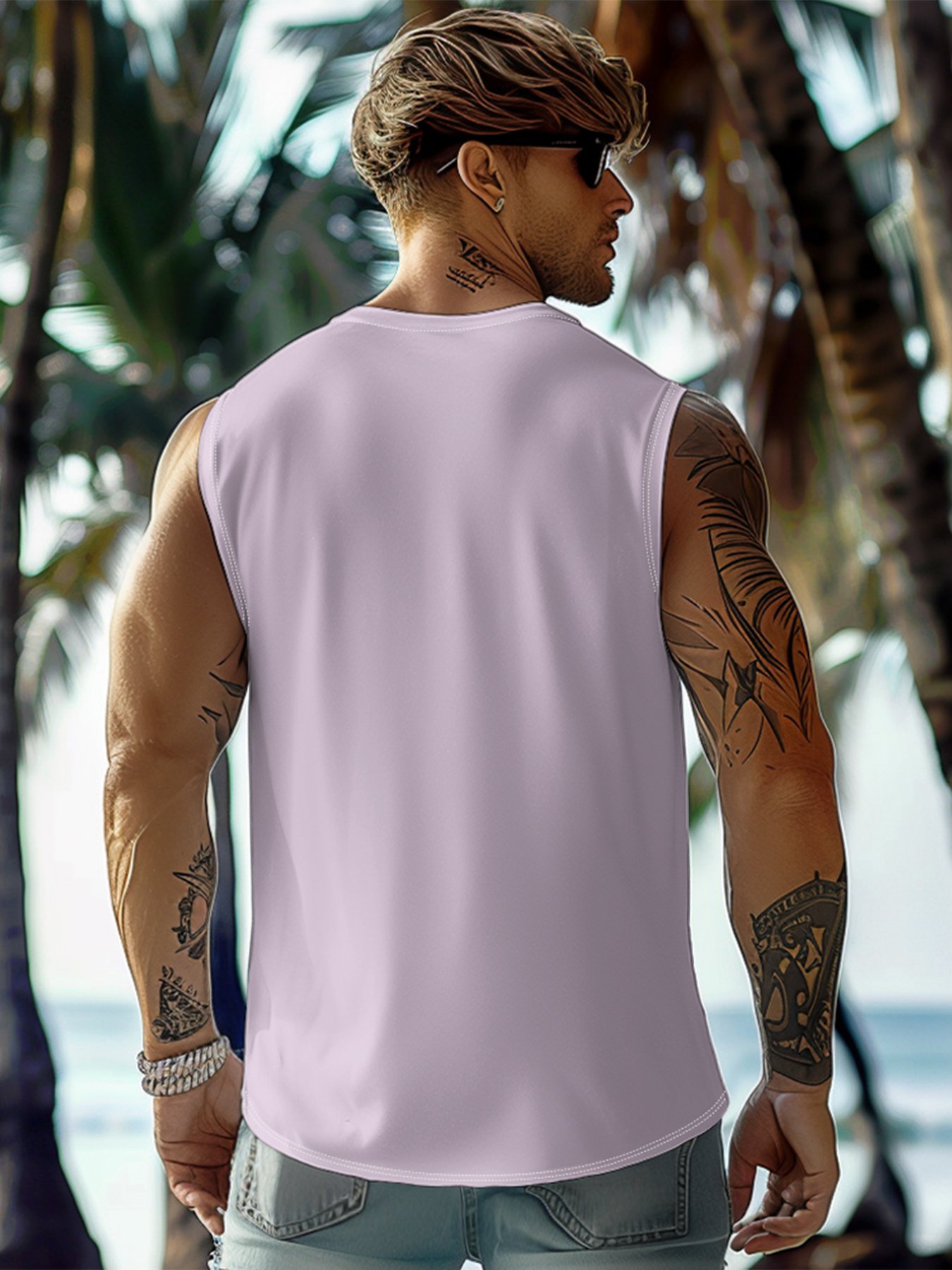 Hardaddy X Artist Muhammad Ilyas Saputro Mens Crewneck Tank Tops Japanese Two-dimensional Cartoon Sleeveless T-Shirt