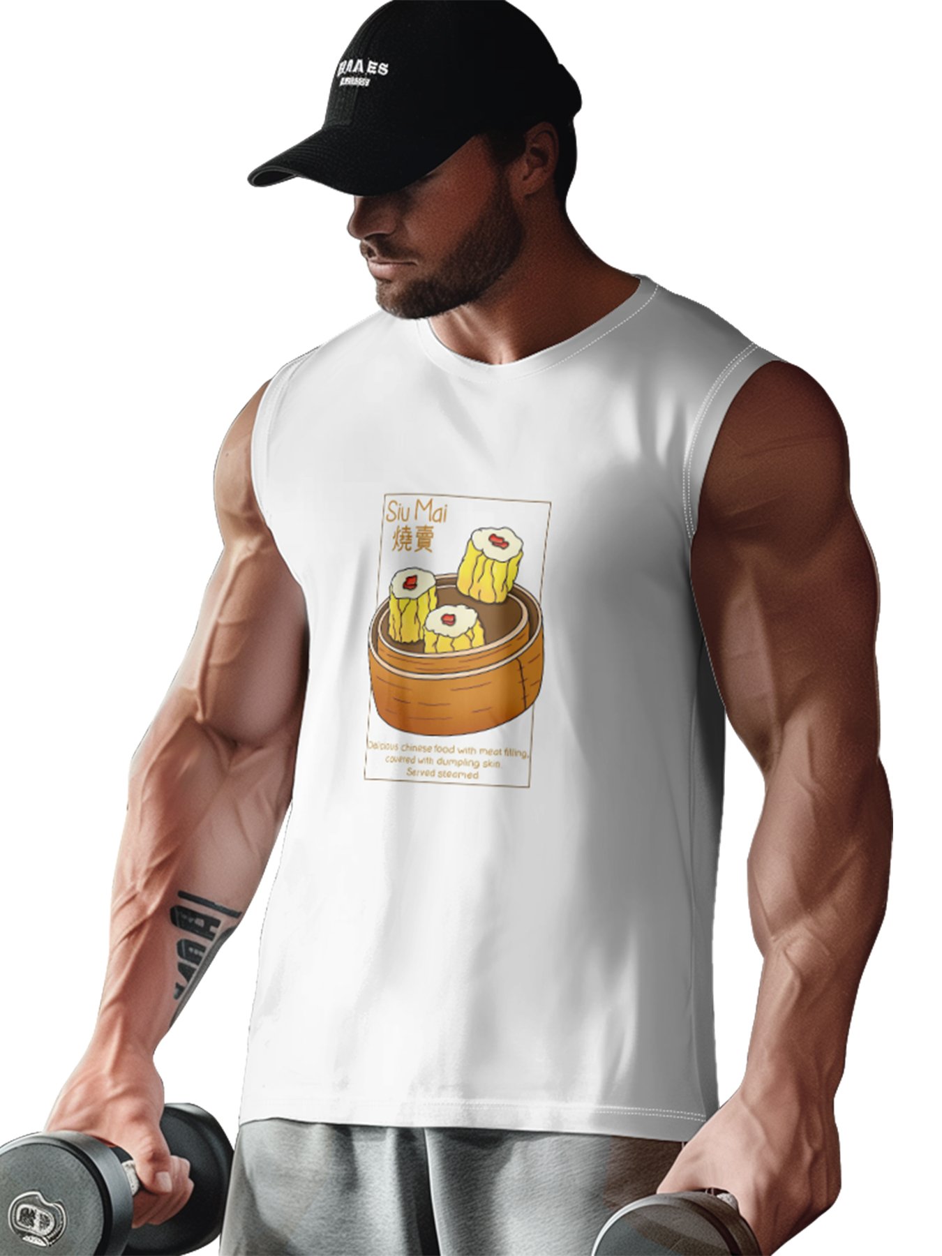 Hardaddy X Artist Kimprut Imut Mens Crewneck Tank Tops Siu Mai Beach Sleeveless Shirt