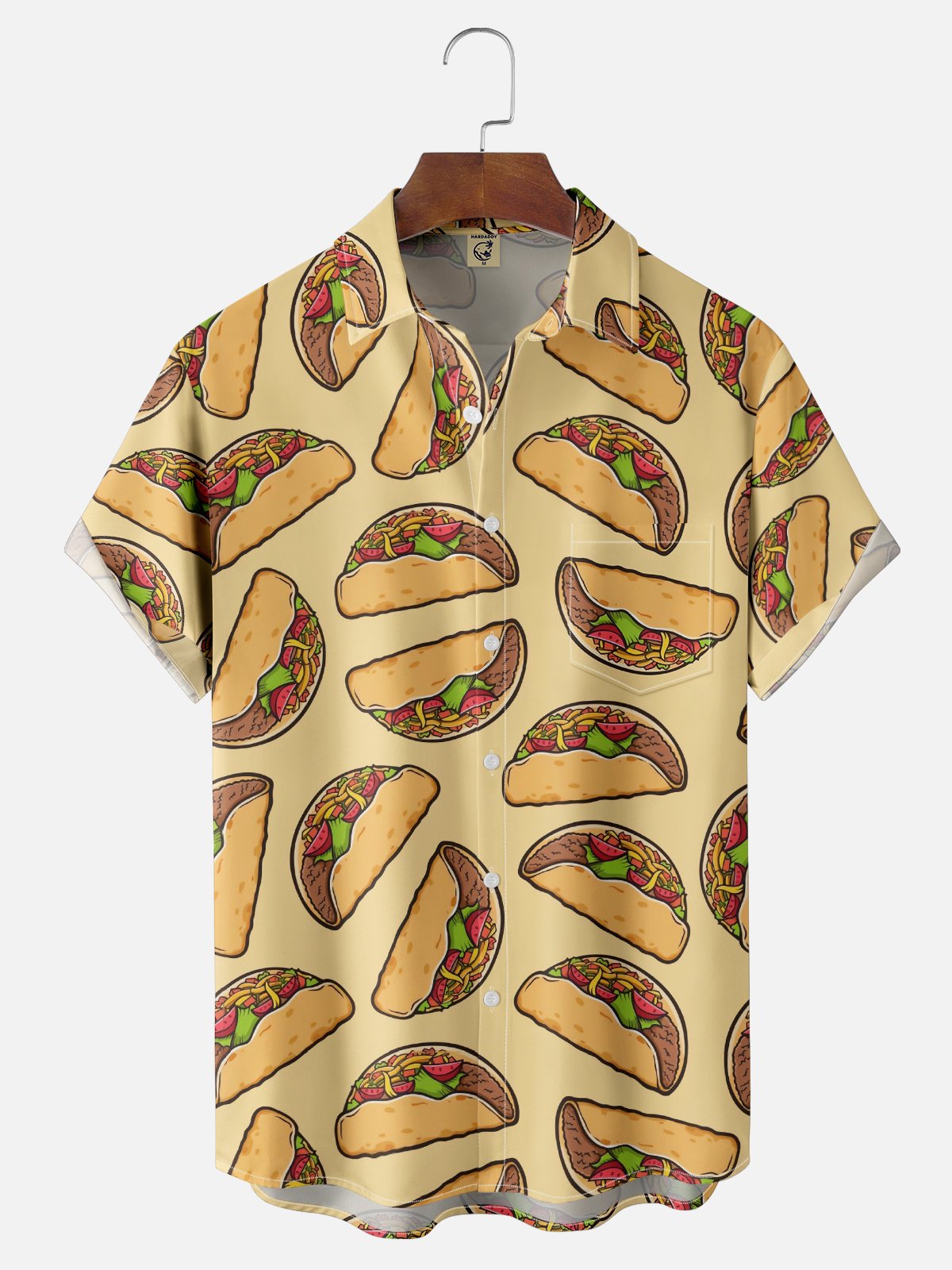 Moisture-Wicking Mexican Taco Chest Pocket Hawaiian Shirt