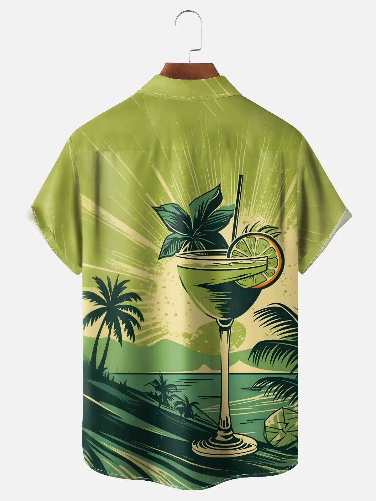 Moisture Wicking Vintage Mid-Century Cocktail Chest Pocket Hawaiian Shirt