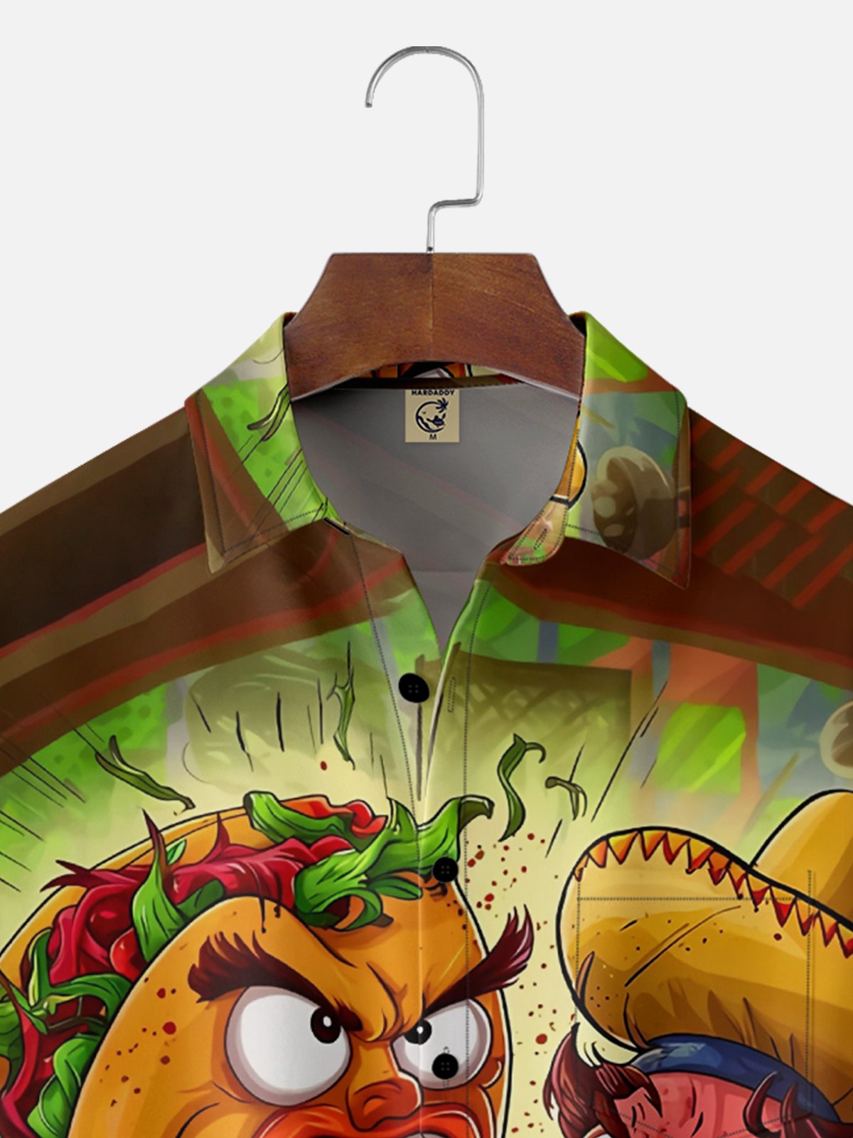 Moisture-Wicking Mexican Fun Taco Chest Pocket Hawaiian Shirt