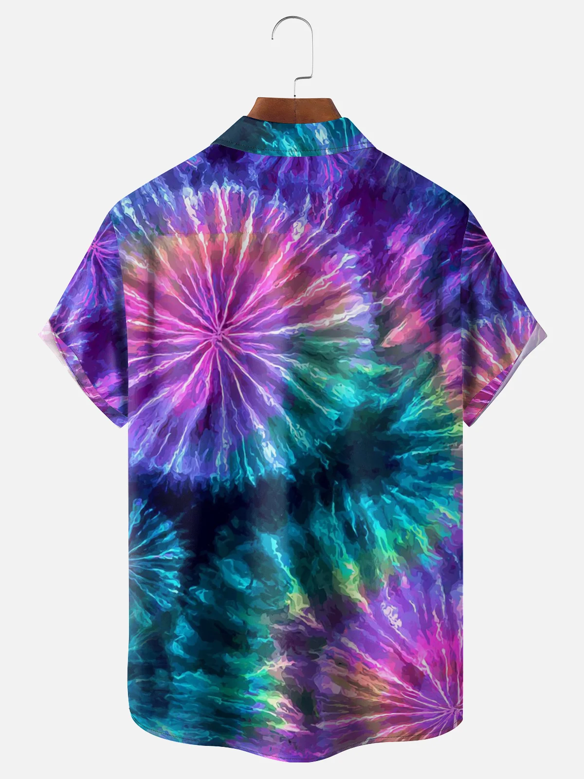 Moisture-Wicking Gradient Color Funny Alien Bigfoot Chest Pocket Hawaiian Shirt