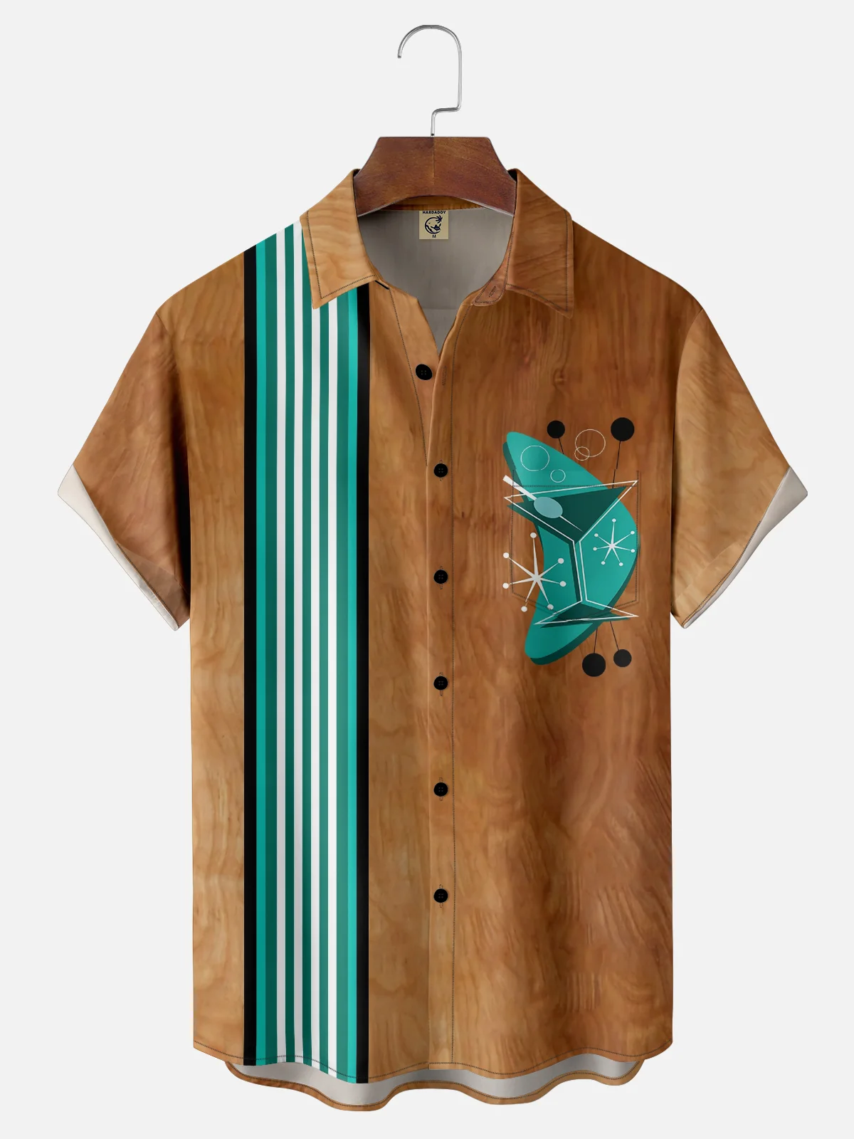 Moisture Wicking Vintage Mid-Century Cocktail Chest Pocket Hawaiian Shirt