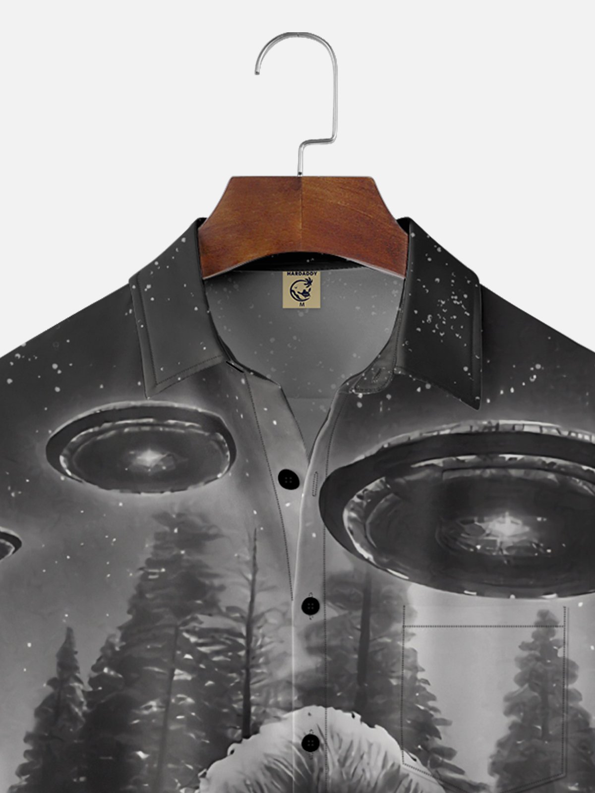 Moisture Wicking Fun Funny Bigfoot Chest Pocket Hawaiian Shirt