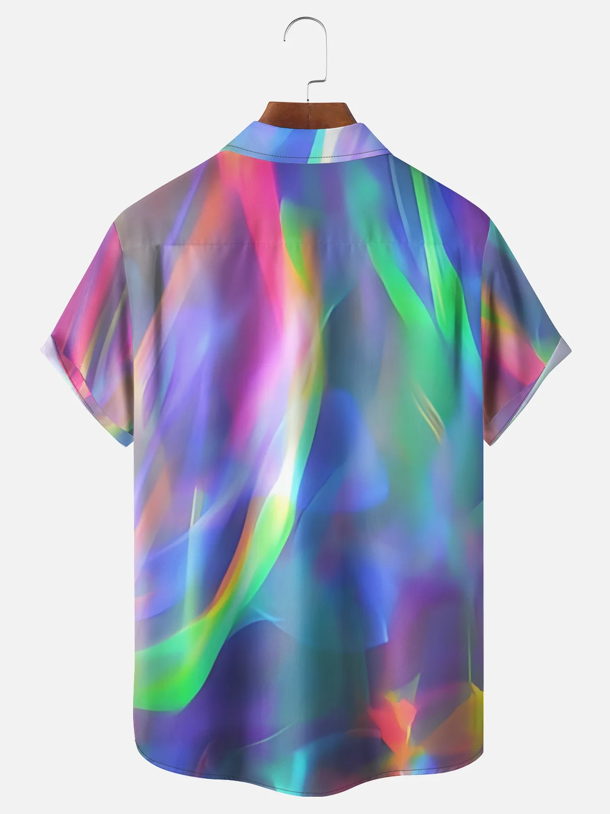 Moisture Wicking Ombre Bigfoot Alien UFO Chest Pocket Hawaiian Shirt