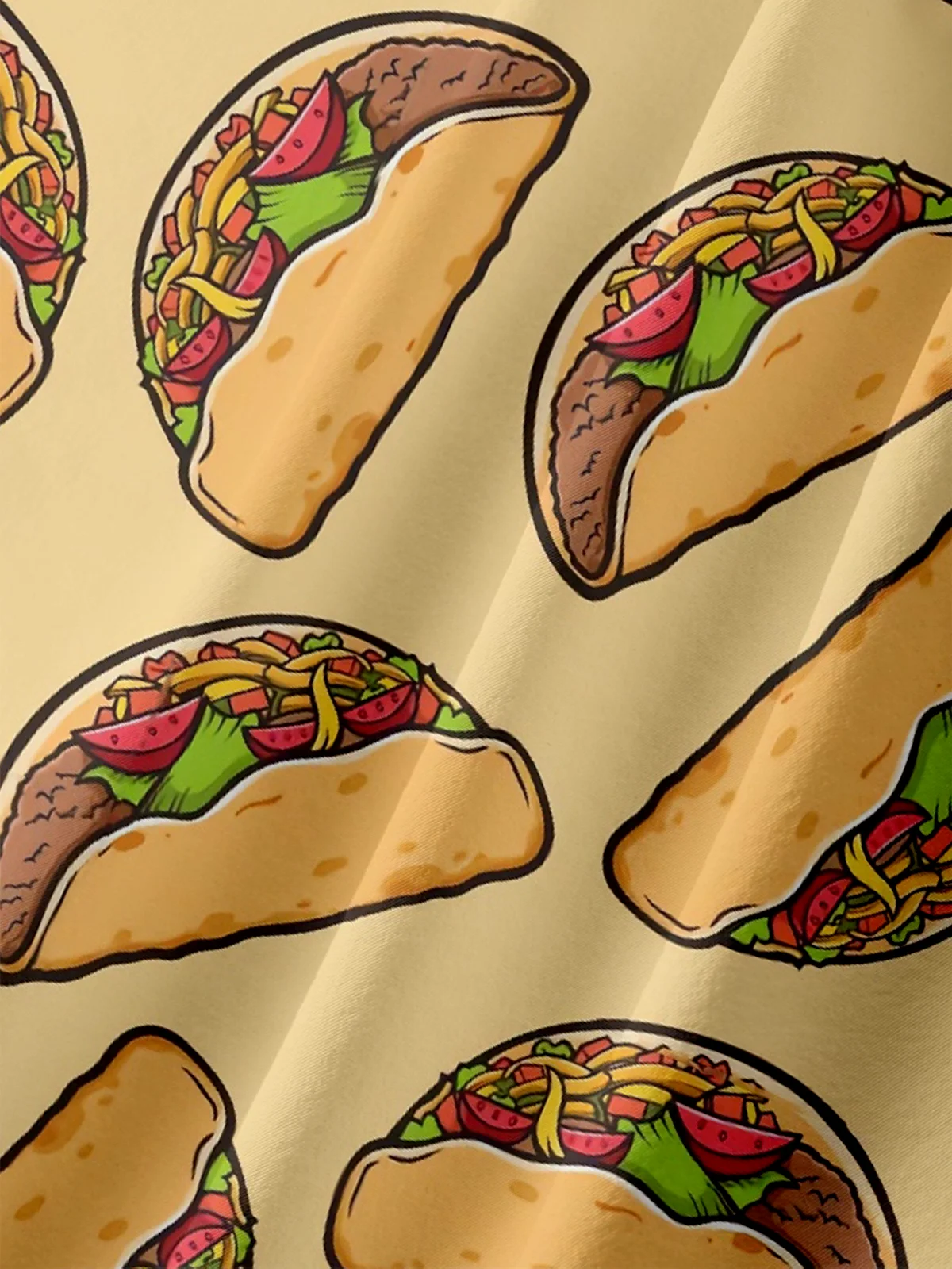 Moisture-Wicking Mexican Taco Chest Pocket Hawaiian Shirt