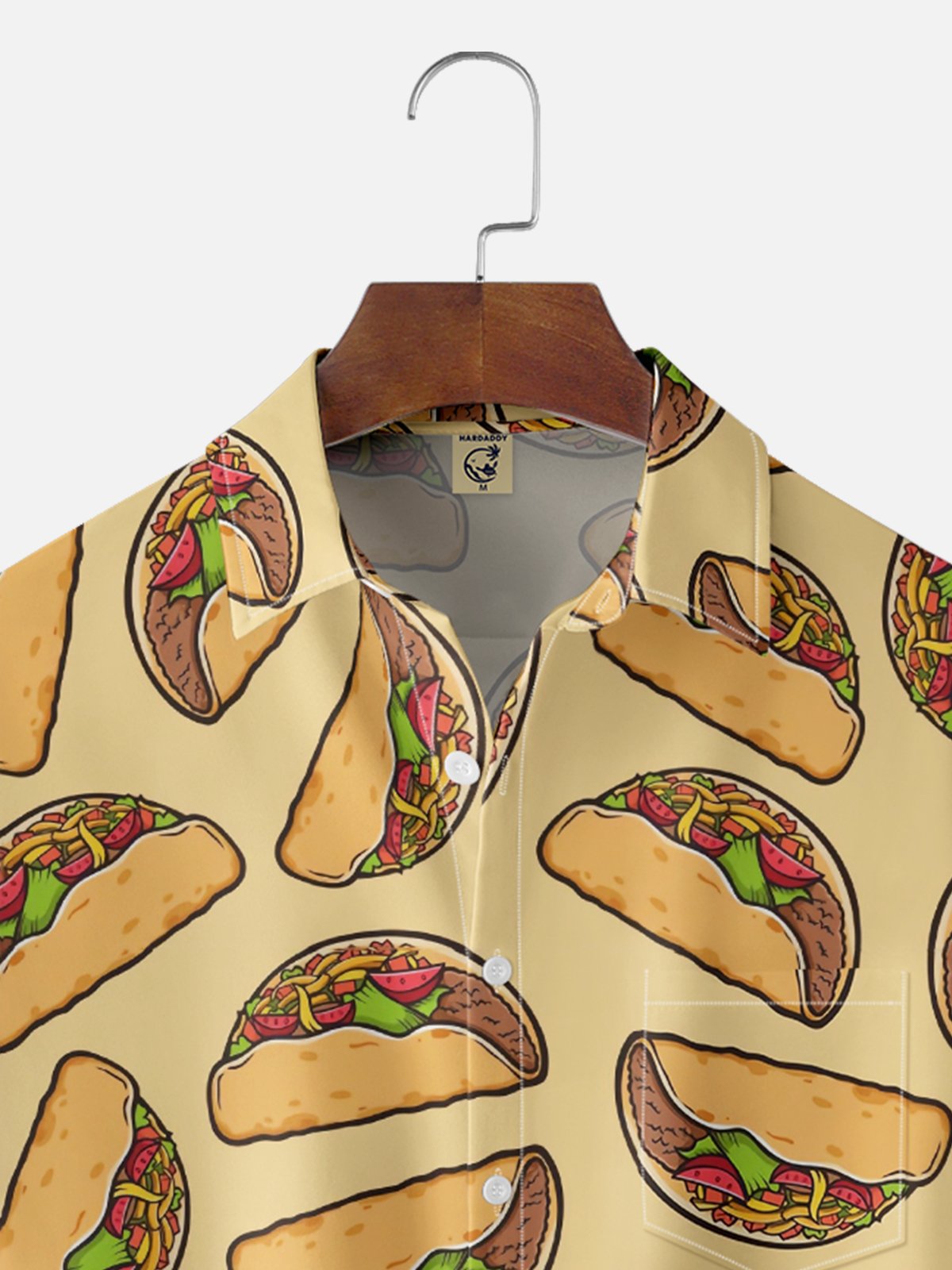 Moisture-Wicking Mexican Taco Chest Pocket Hawaiian Shirt