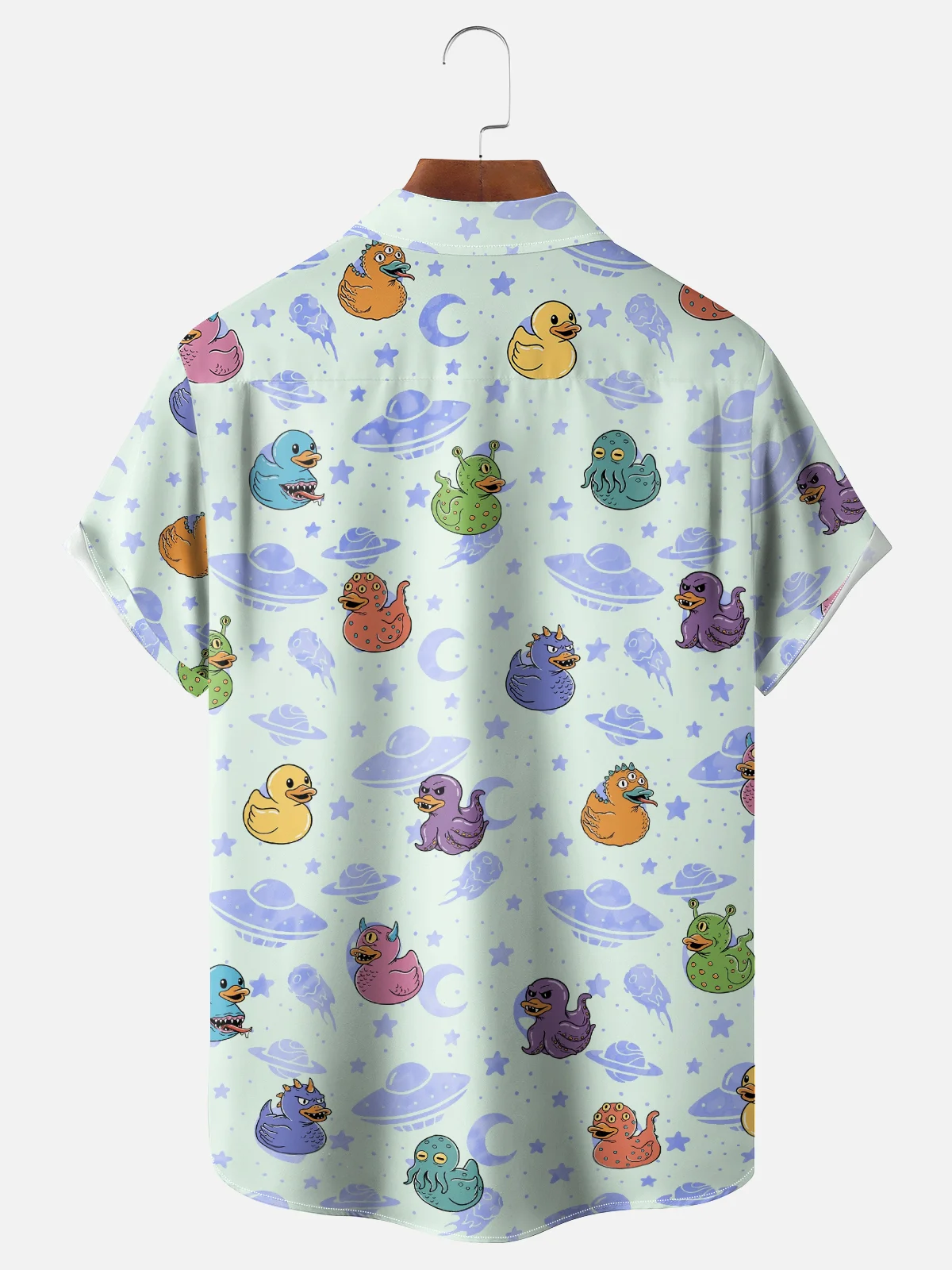 Hardaddy x Coffee Man Moisture Wicking Funny Duck Chest Pocket Hawaiian Shirt