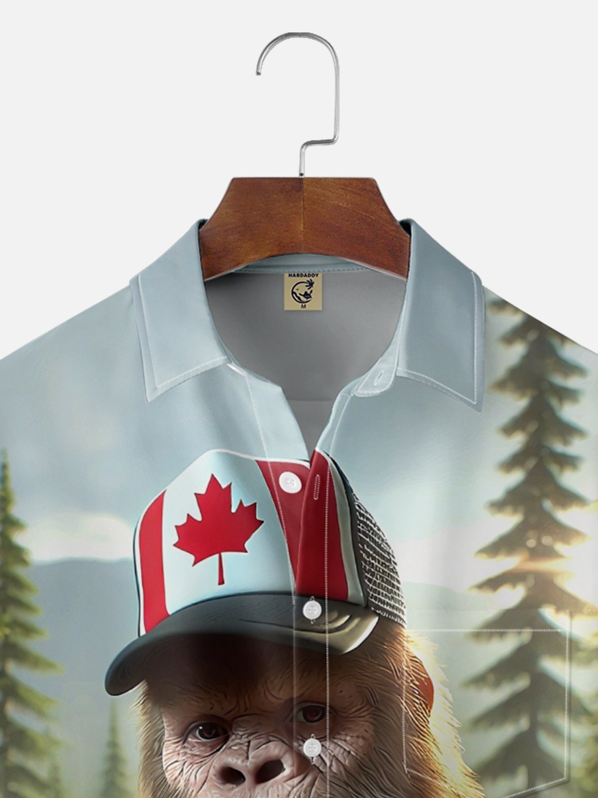 Moisture-wicking Bigfoot Canada Day Chest Pocket Casual Shirt