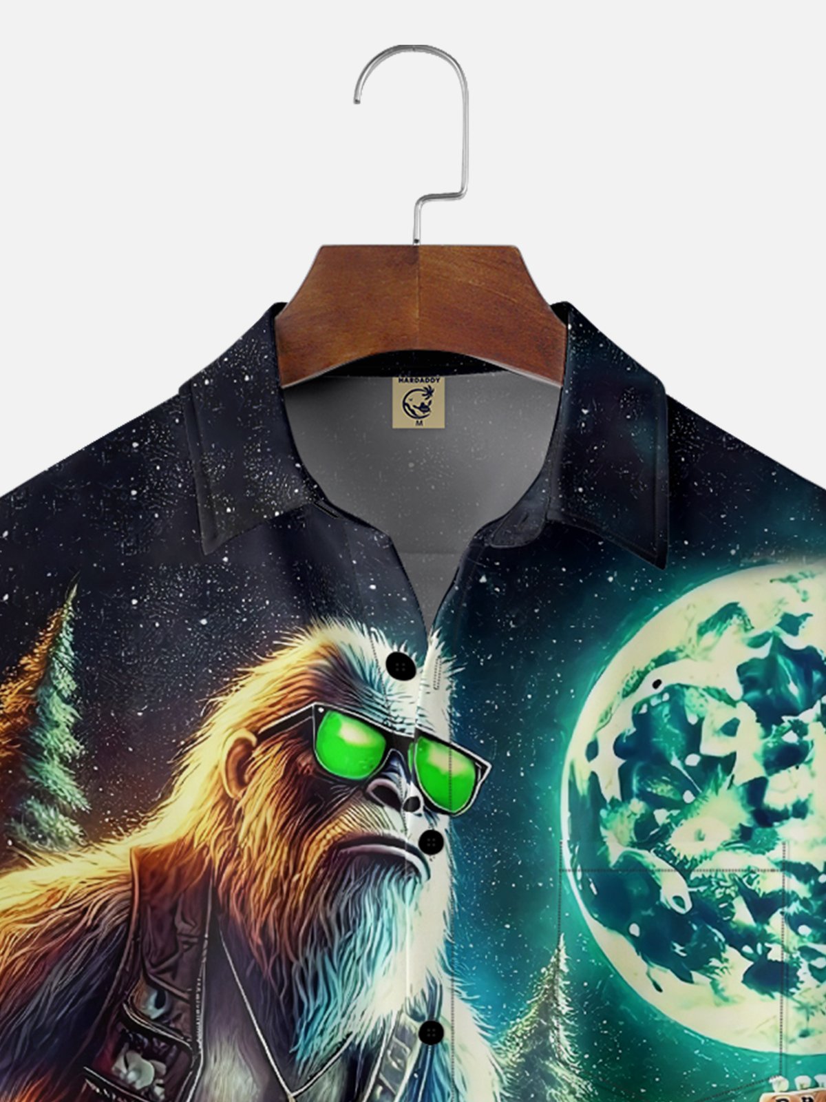 Moisture-wicking Bigfoot Rock Festival Chest Pocket Hawaiian Shirt