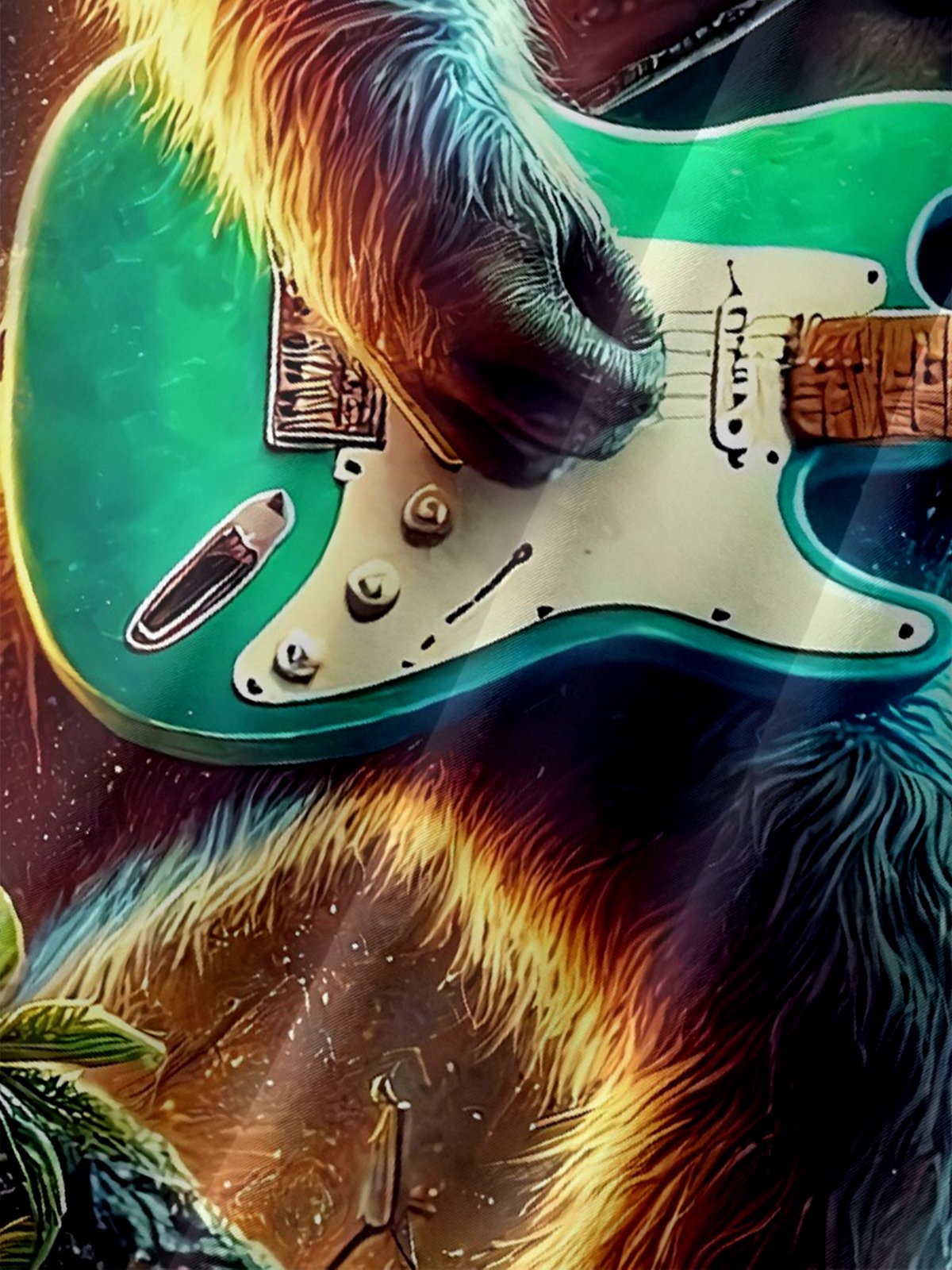 Moisture-wicking Bigfoot Rock Festival Chest Pocket Hawaiian Shirt