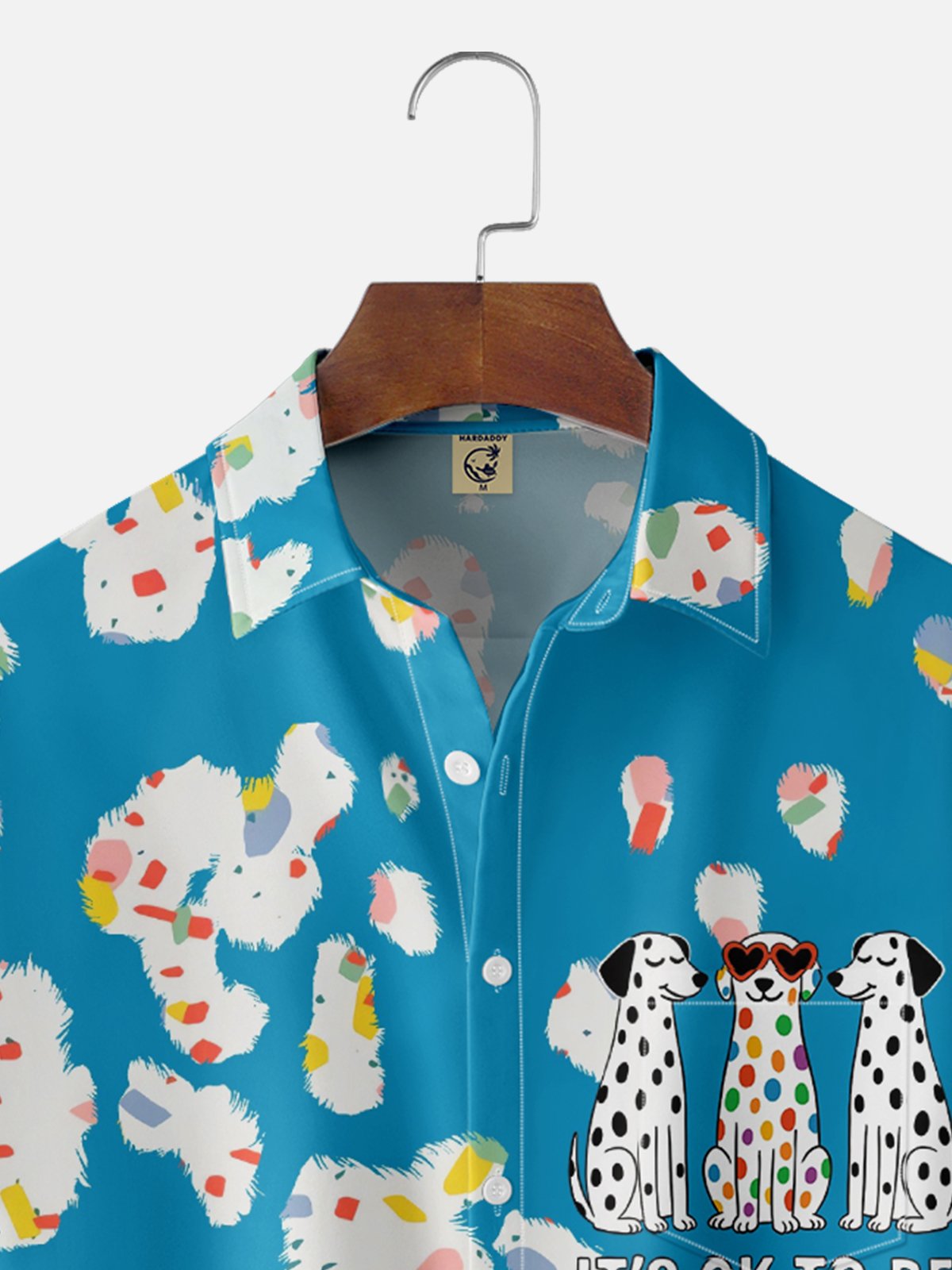 Moisture Wicking Dalmatian Chest Pocket Hawaiian Shirt
