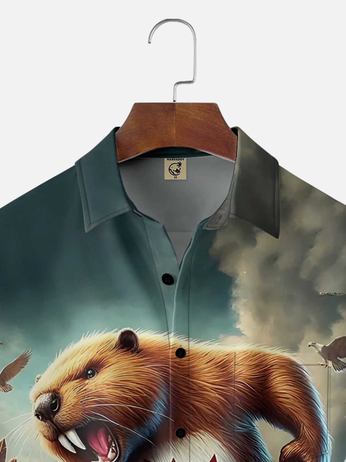 Moisture-wicking Nutria Maple Leaf Canada Day Groundhog Chest Pocket Casual Shirt