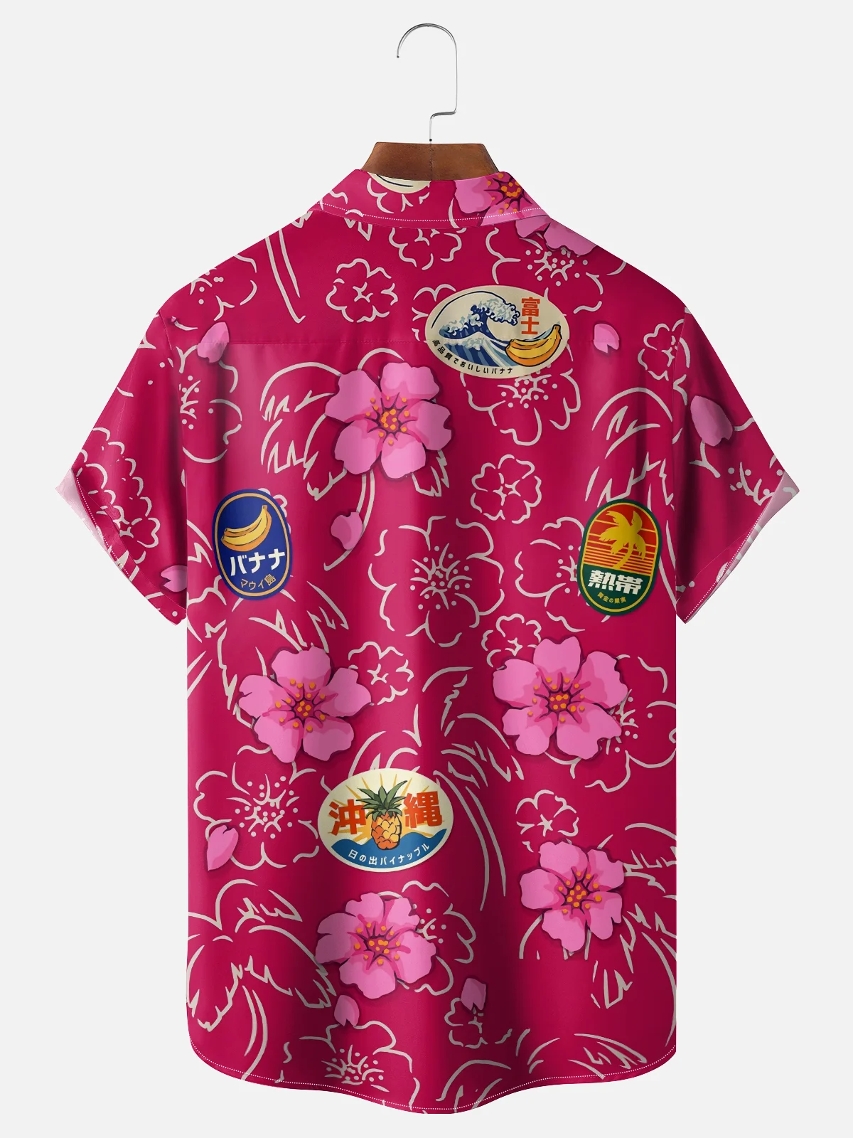 Moisture Wicking Hawaiian Floral Japanese Chest Pocket Hawaiian Shirt