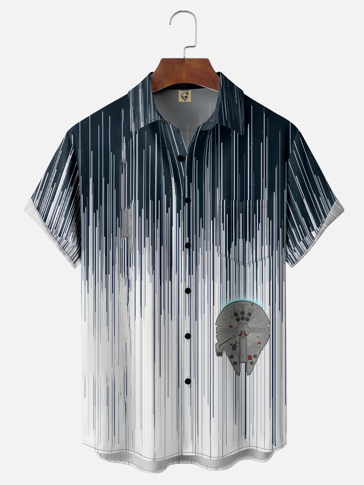 Moisture Wicking Star Chest Pocket Hawaiian Shirt