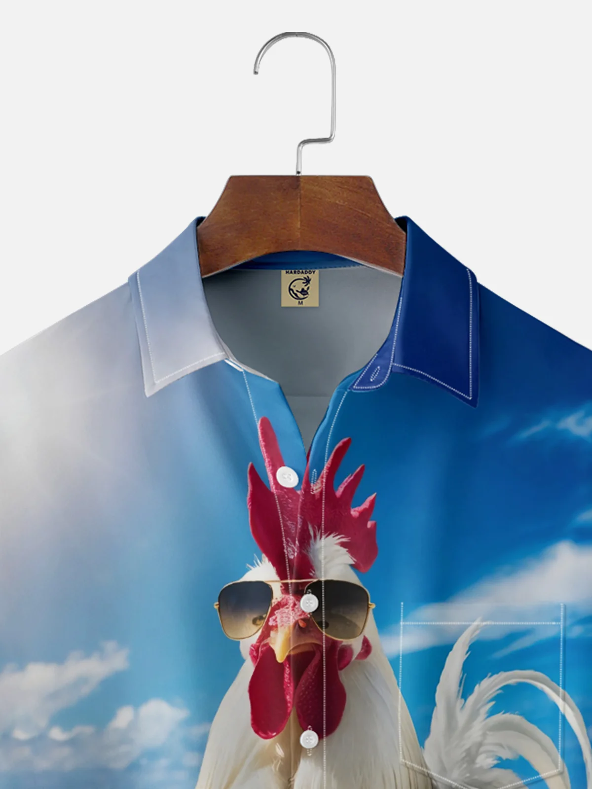 Moisture Wicking Beach Chicken Chest Pocket Hawaiian Shirt