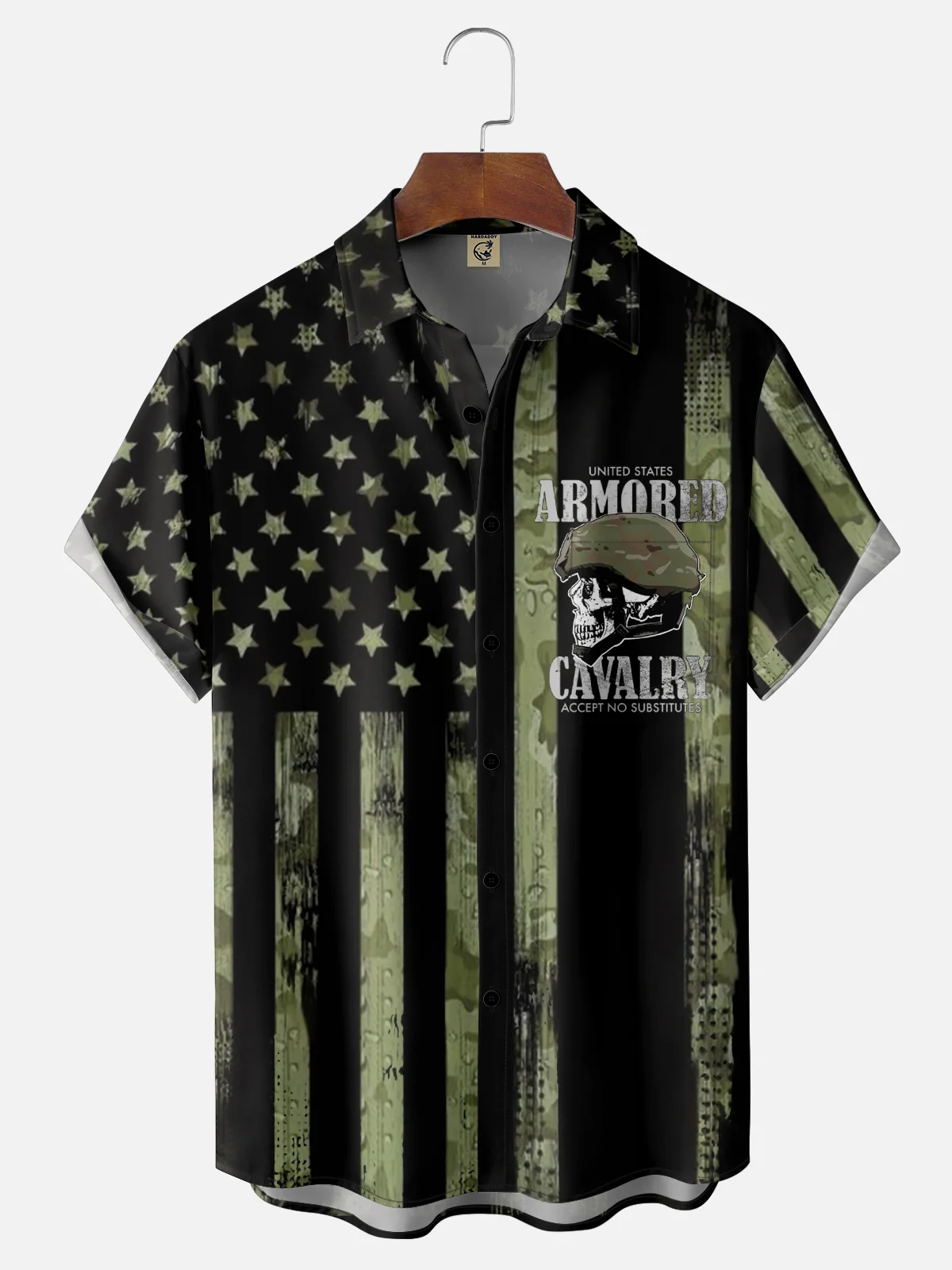 Moisture Wicking US Armored Cavalry Chest Pocket Hawaiian Shirt