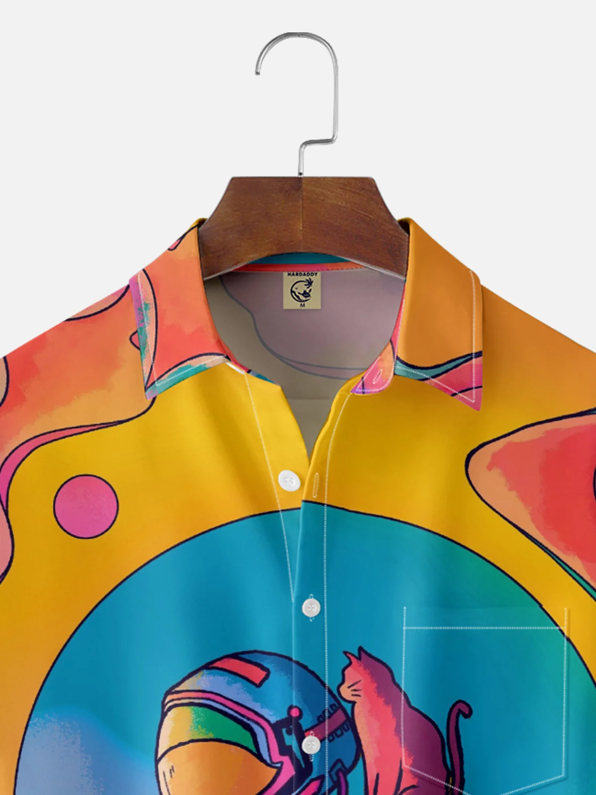 Hardaddy x Stephen Wade Moisture Wicking Abstract Art Landscape Chest Pocket Hawaiian Shirt