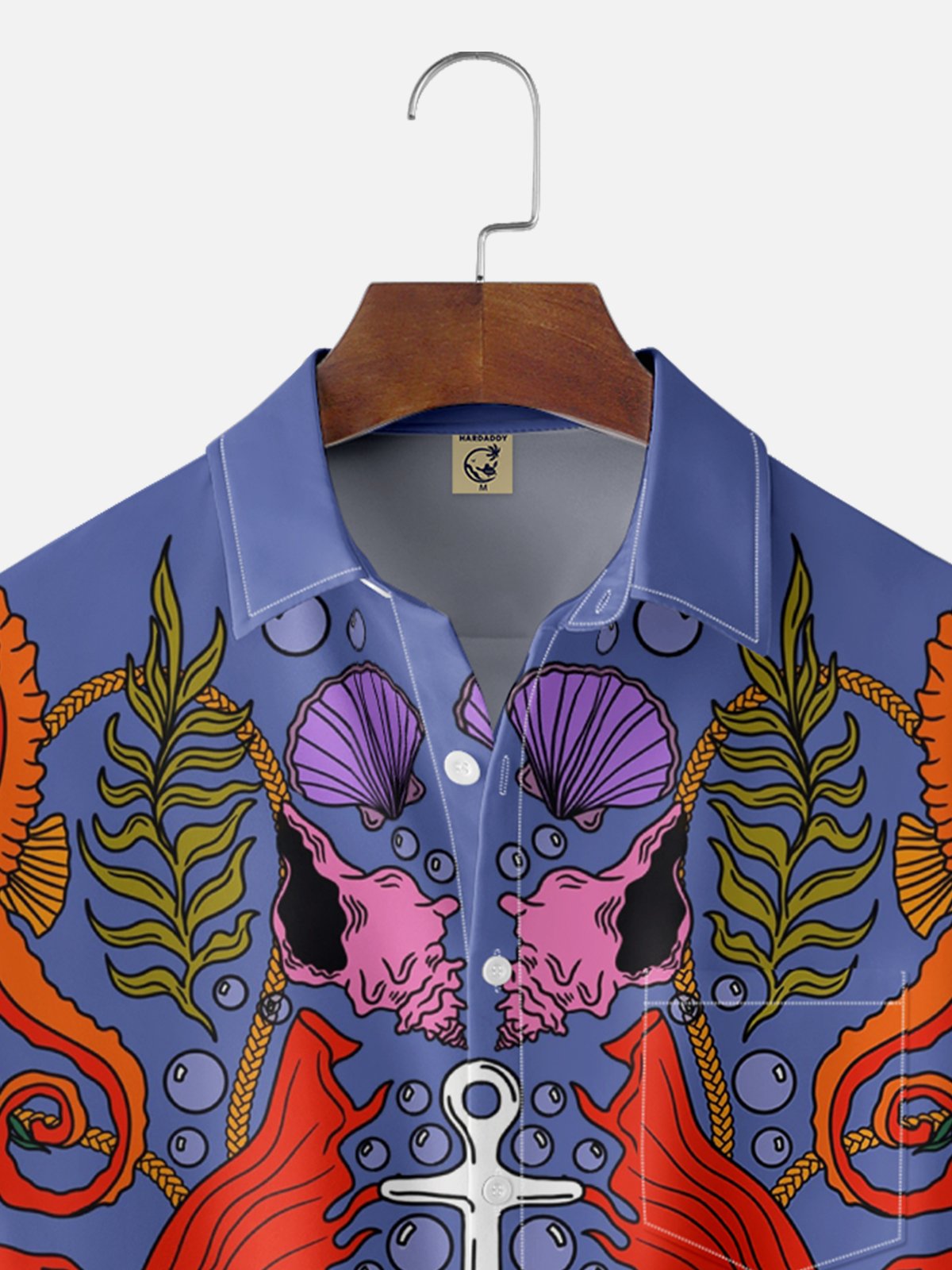 Hardaddy x Janet Johnson Moisture-wicking Art Undersea World Fish Chest Pocket Casual Shirt