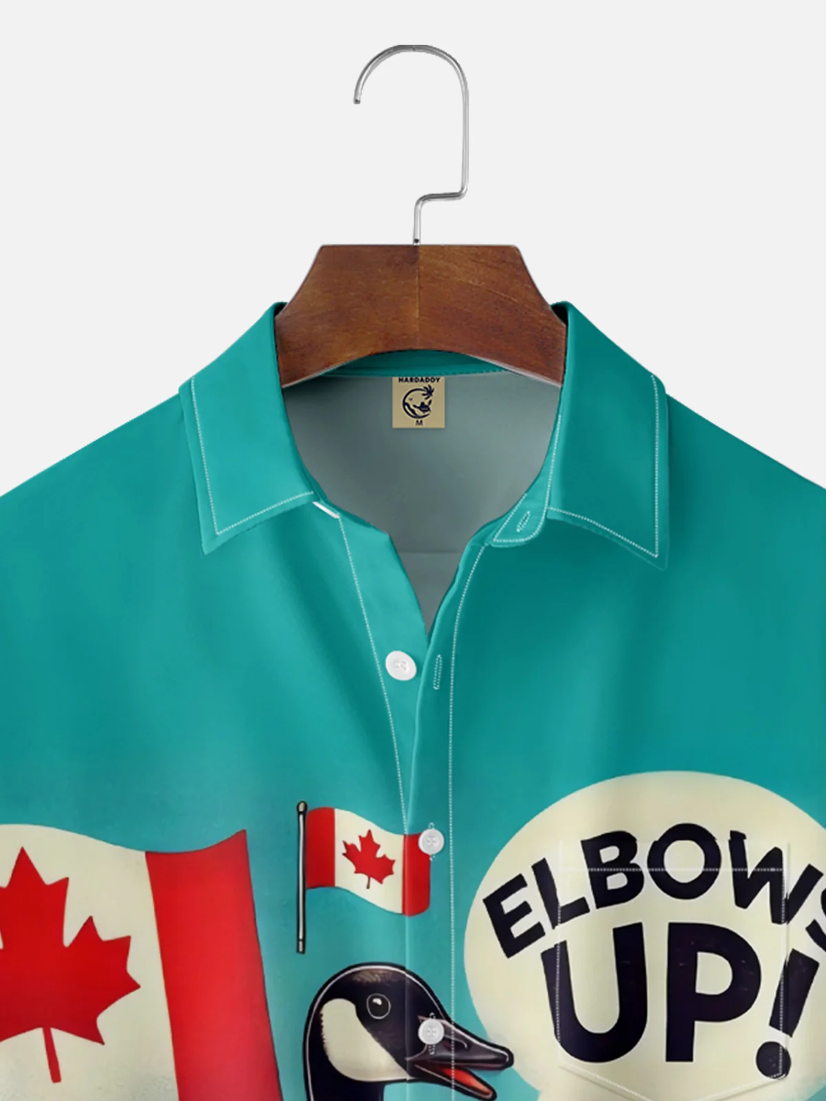 Moisture Wicking Canada Goose Beaver Moose Chest Pocket Hawaiian Shirt