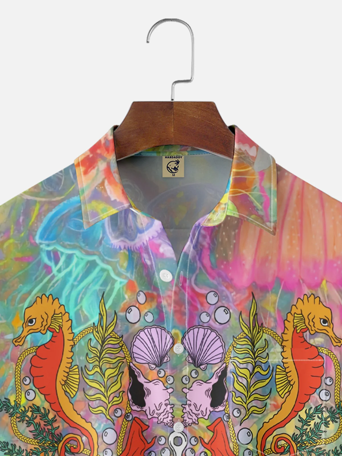 Hardaddy X Artist Janet Johnson Moisture-wicking Marine Life Chest Pocket Hawaiian Shirt