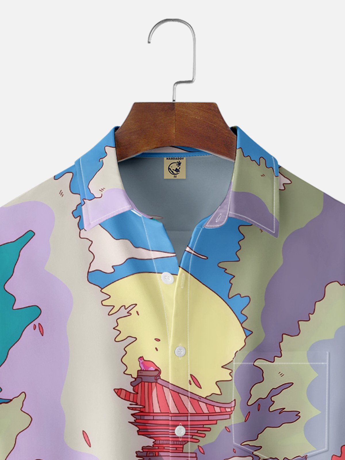 Hardaddy x Stephen Wade Moisture Wicking Abstract Art Landscape Chest Pocket Hawaiian Shirt