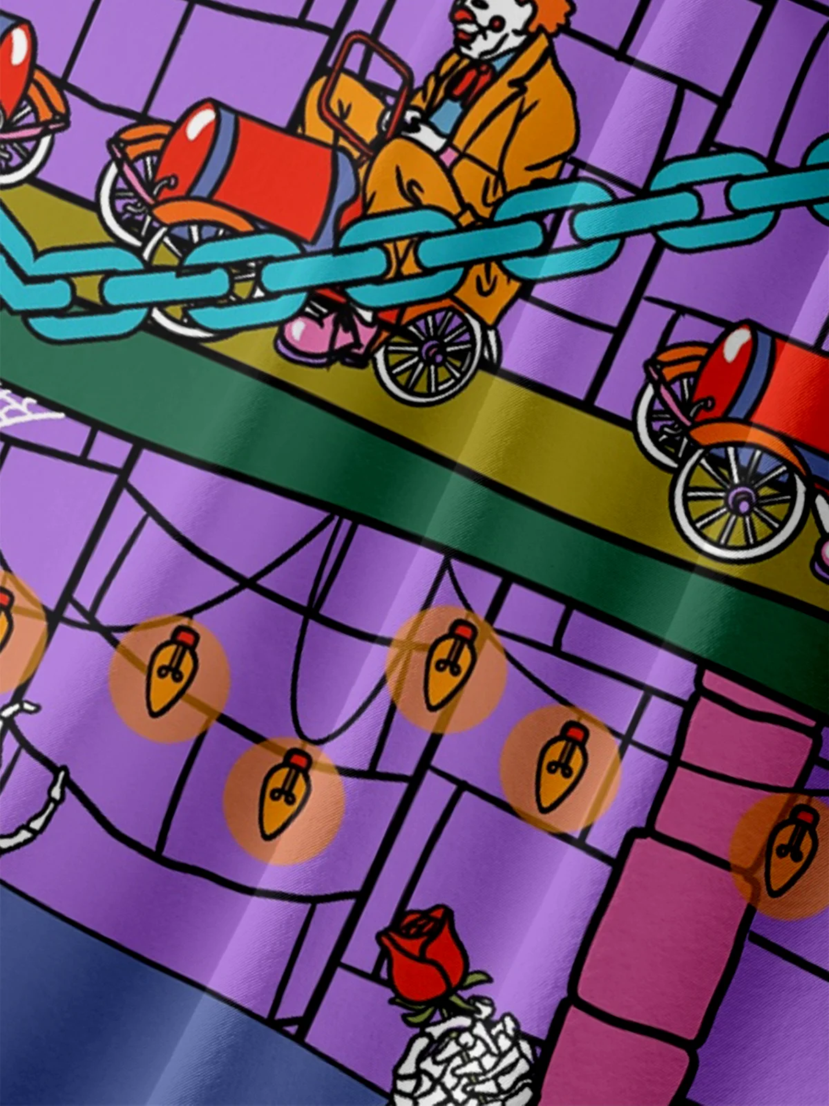 Hardaddy x Janet Johnson Moisture-wicking Fantasy Art Clown Castle Chest Pocket Casual Shirt