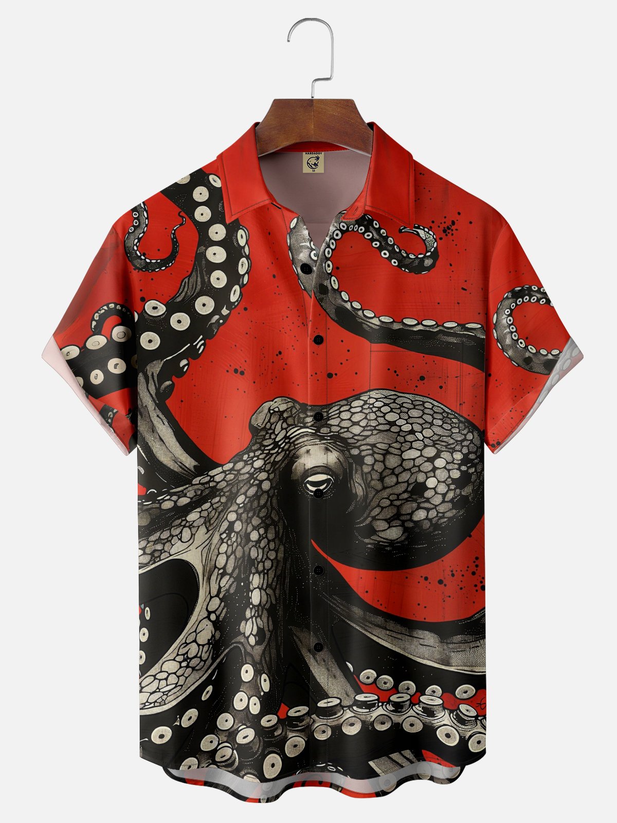 Moisture Wicking Octopus Chest Pocket hawaiian Shirt