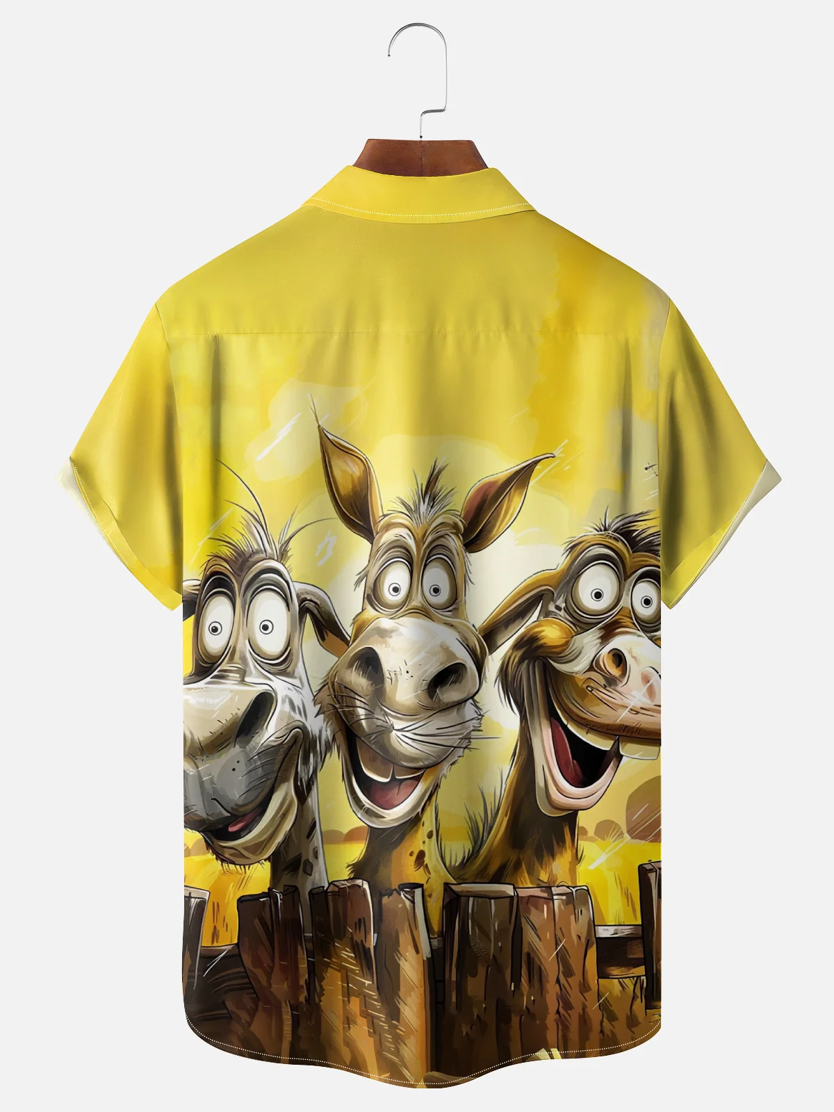 Moisture Wicking Funny Donkey Chest Pocket Hawaiian Shirt