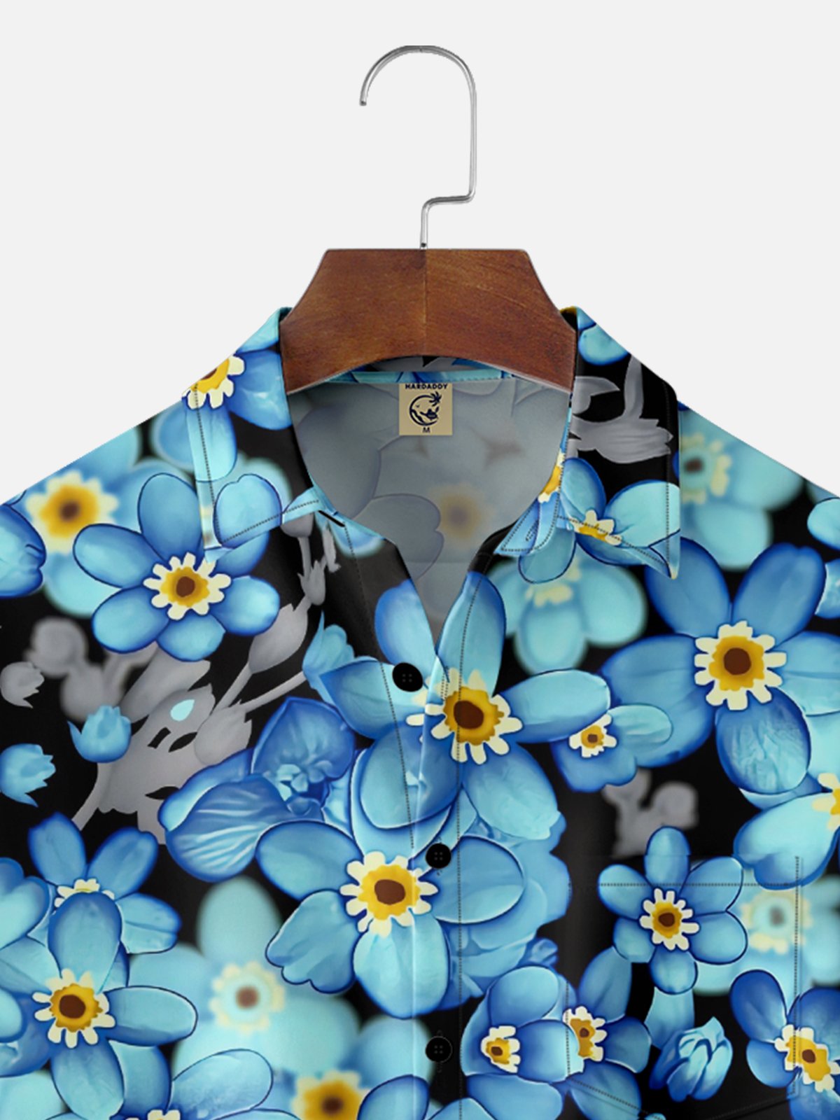 Moisture Wicking Floral Chest Pocket Hawaiian Shirt