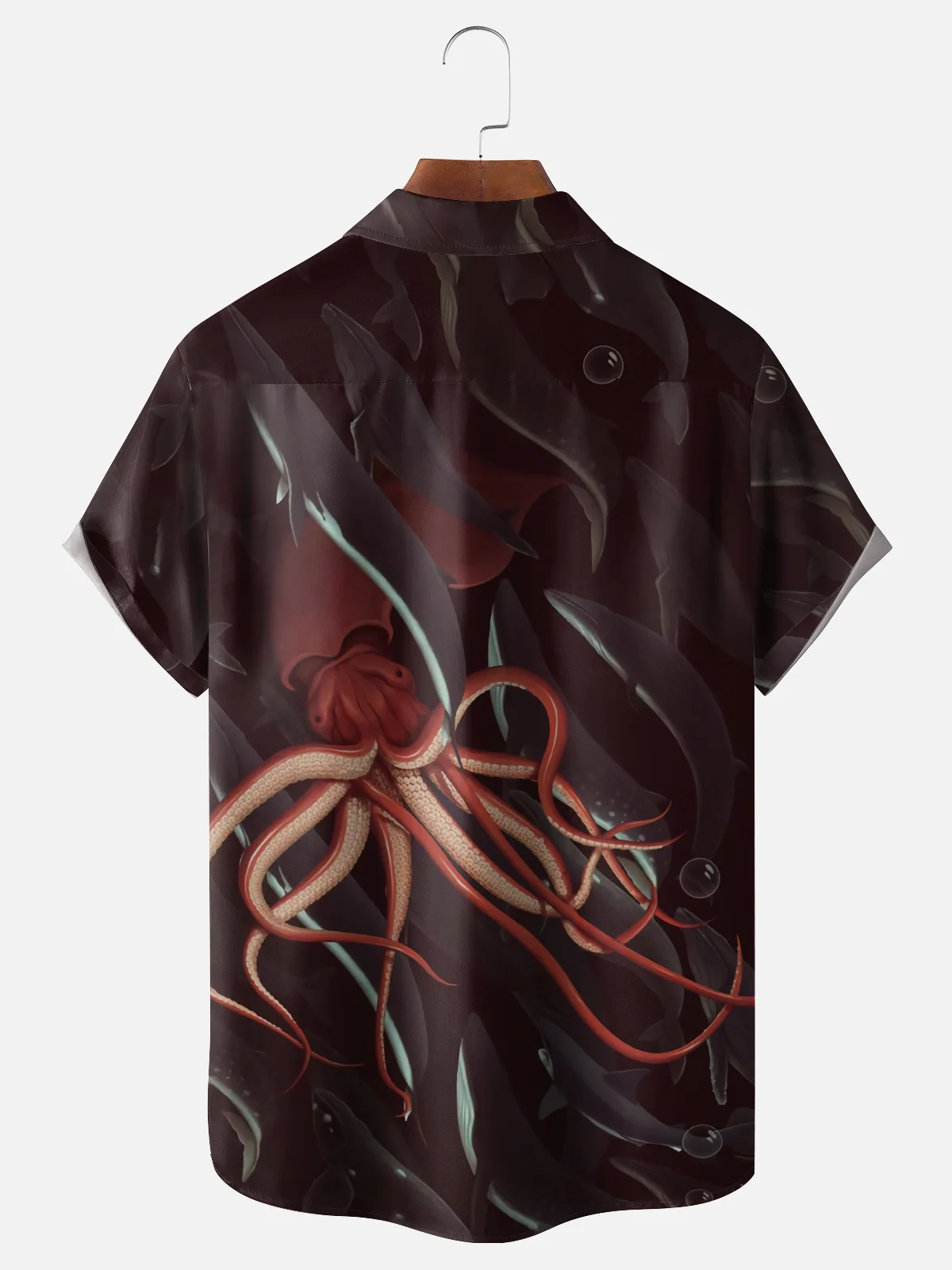 Moisture Wicking Octopus Chest Pocket hawaiian Shirt