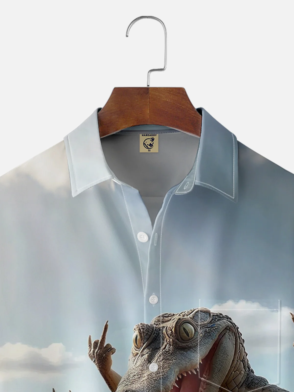 Moisture Wicking Funny Croc Mouse Chest Pocket Hawaiian Shirt