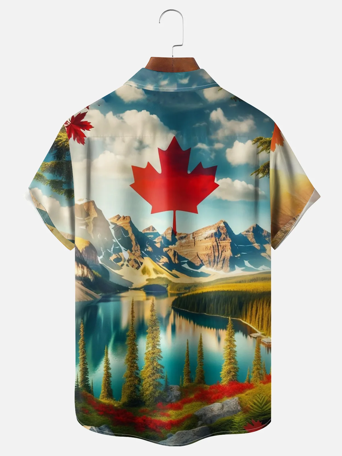 Moisture Wicking Beaver Ride Moose Canada Goose Chest Pocket Hawaiian Shirt