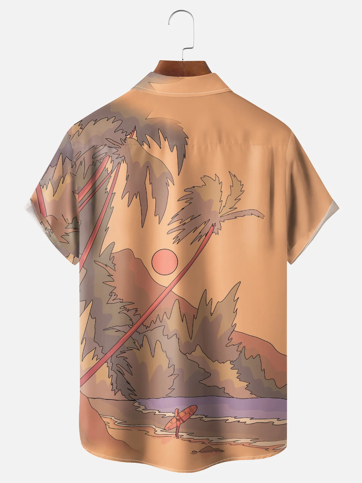 Hardaddy x Stephen Wade Moisture Wicking Seaside Coconut Tree Chest Pocket Hawaiian Shirt