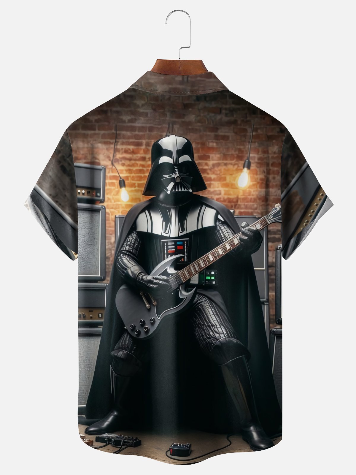 Moisture Wicking Star Fighter Guitar Chest Pocket Hawaiian Shirt