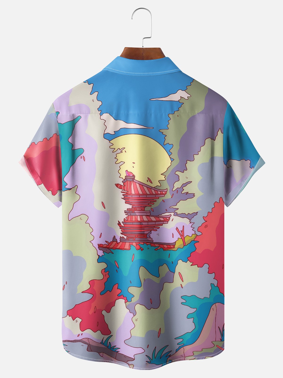 Hardaddy x Stephen Wade Moisture Wicking Abstract Art Landscape Chest Pocket Hawaiian Shirt