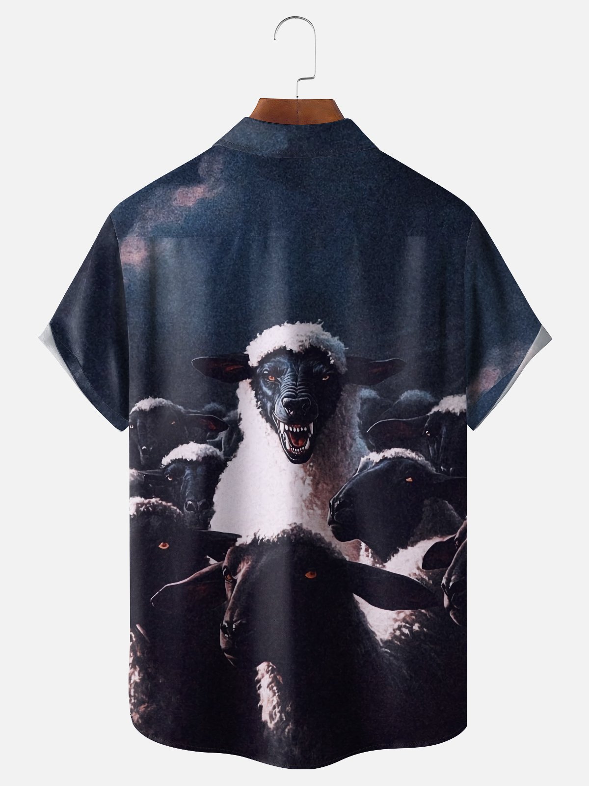 Moisture Wicking Wolf in Sheep's Clothing Chest Pocket Hawaiian Shirt