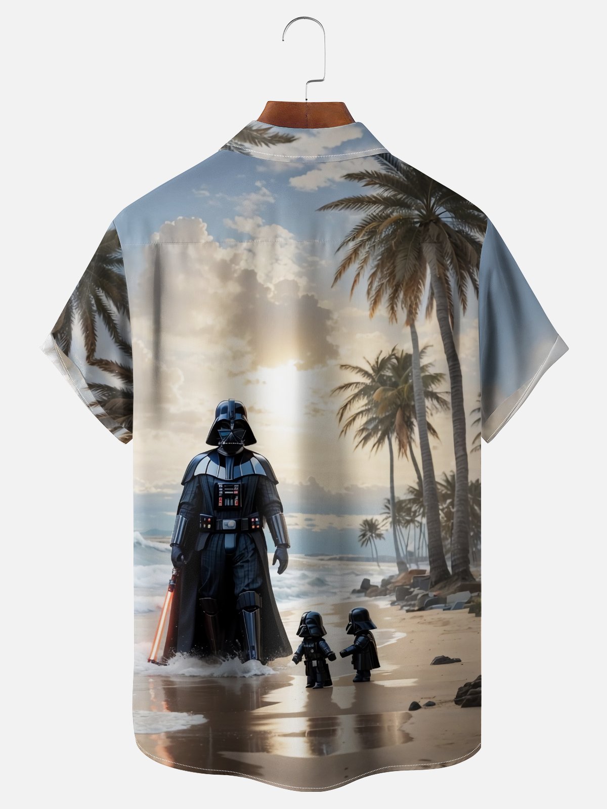 Moisture Wicking Star Beach Vacation Chest Pocket Hawaii Shirt